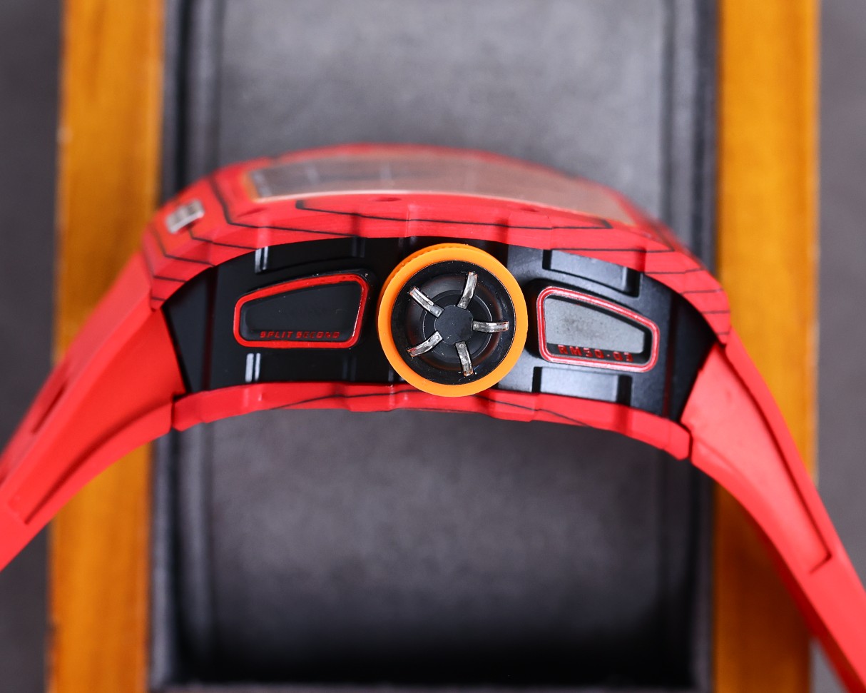 Best Richard Mille RM 50-03 Mclaren Replica Red Strap Watch For Men �C Red Carbon Skeleton Dial with Swiss Movement - Top club