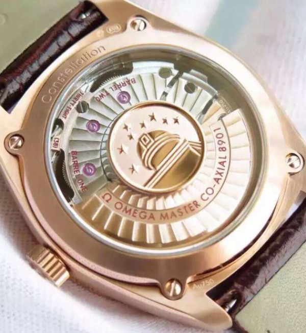 Replica Omega Globemaster Master RG Case White Dial Brown Leather Strap A8901 - Top club
