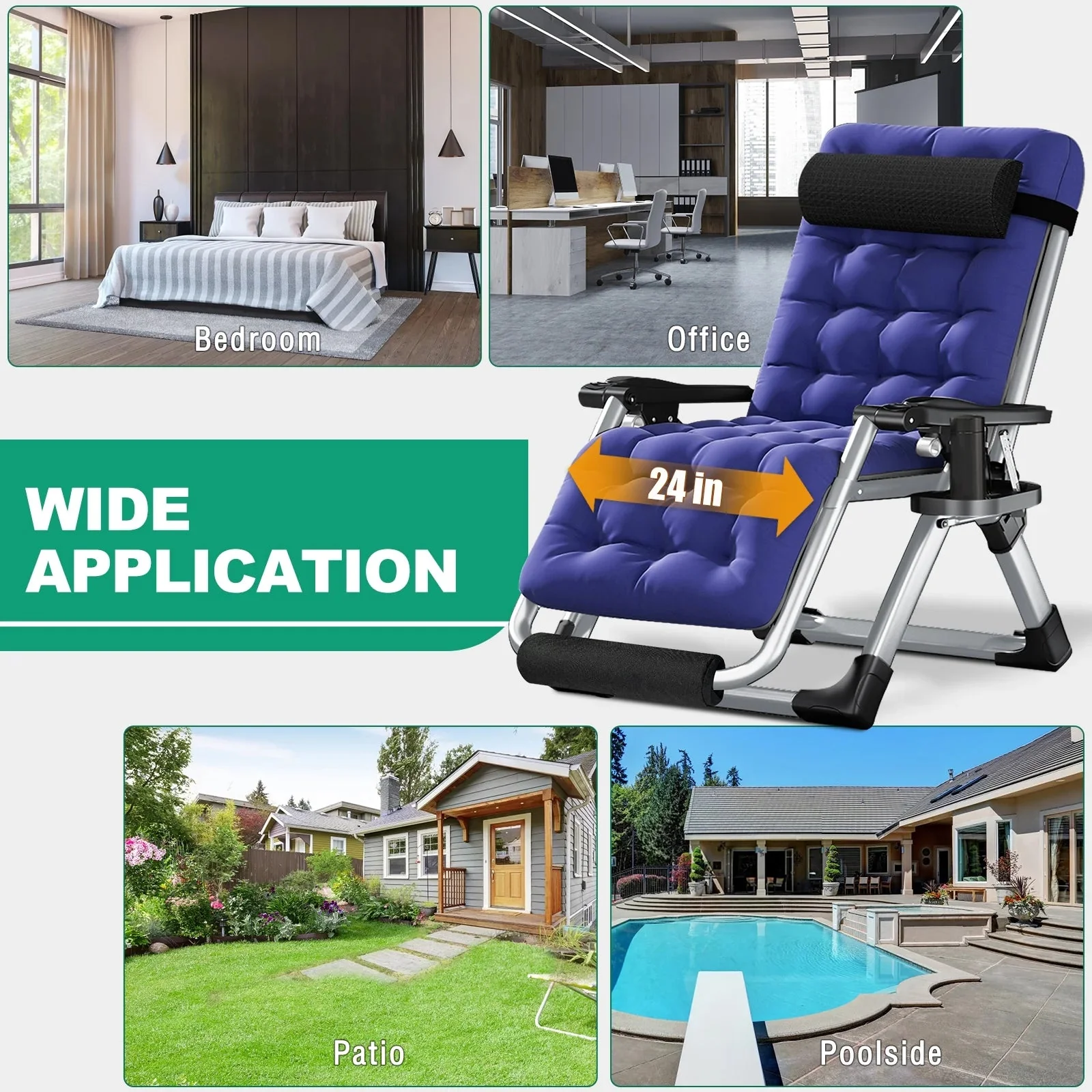 NAIZEA Zero Gravity Lawn Recliner Chairs, 2 Pack, Black - Image 37 NAIZEA Zero Gravity Lawn Recliner Chairs, 2 Pack, Black - Image 37
