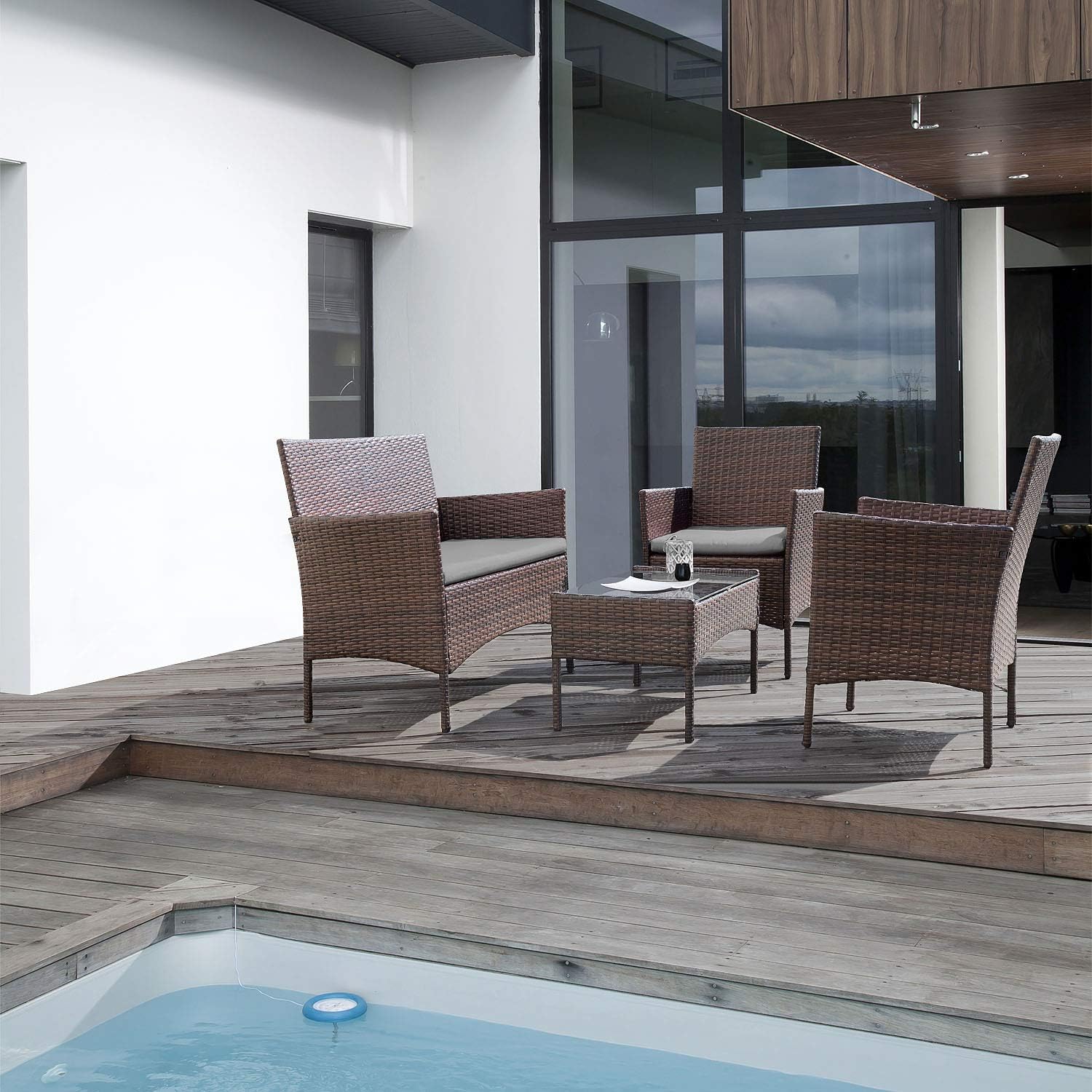 4-Piece Patio Rattan Wicker Furniture Set - T-LCRF834M18 - Image 28 4-Piece Patio Rattan Wicker Furniture Set - T-LCRF834M18 - Image 28
