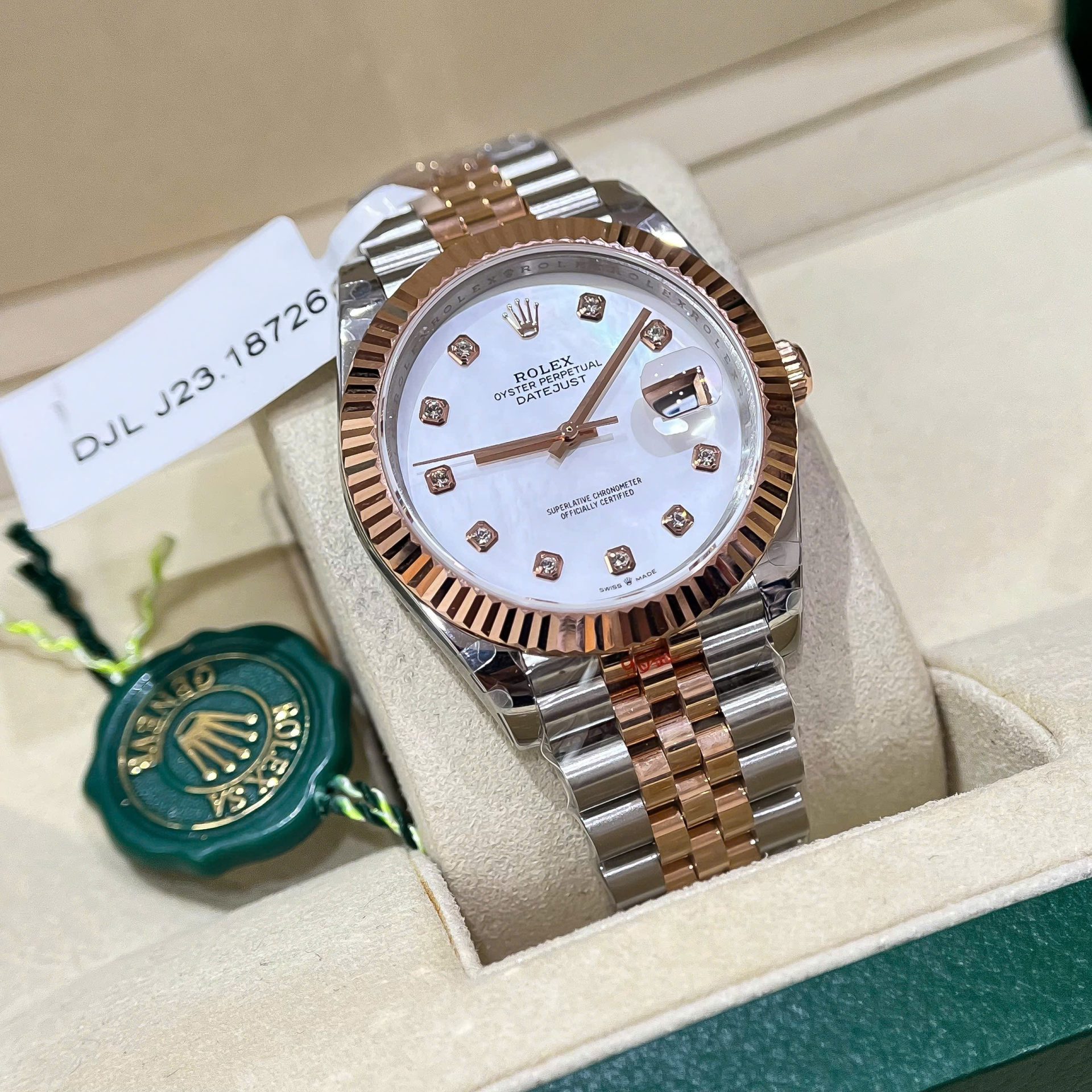 Rolex DateJust Dial Mother Of Pearl Custom Gold Wrapped GM Factory 41mm - Elite Watch Atelier