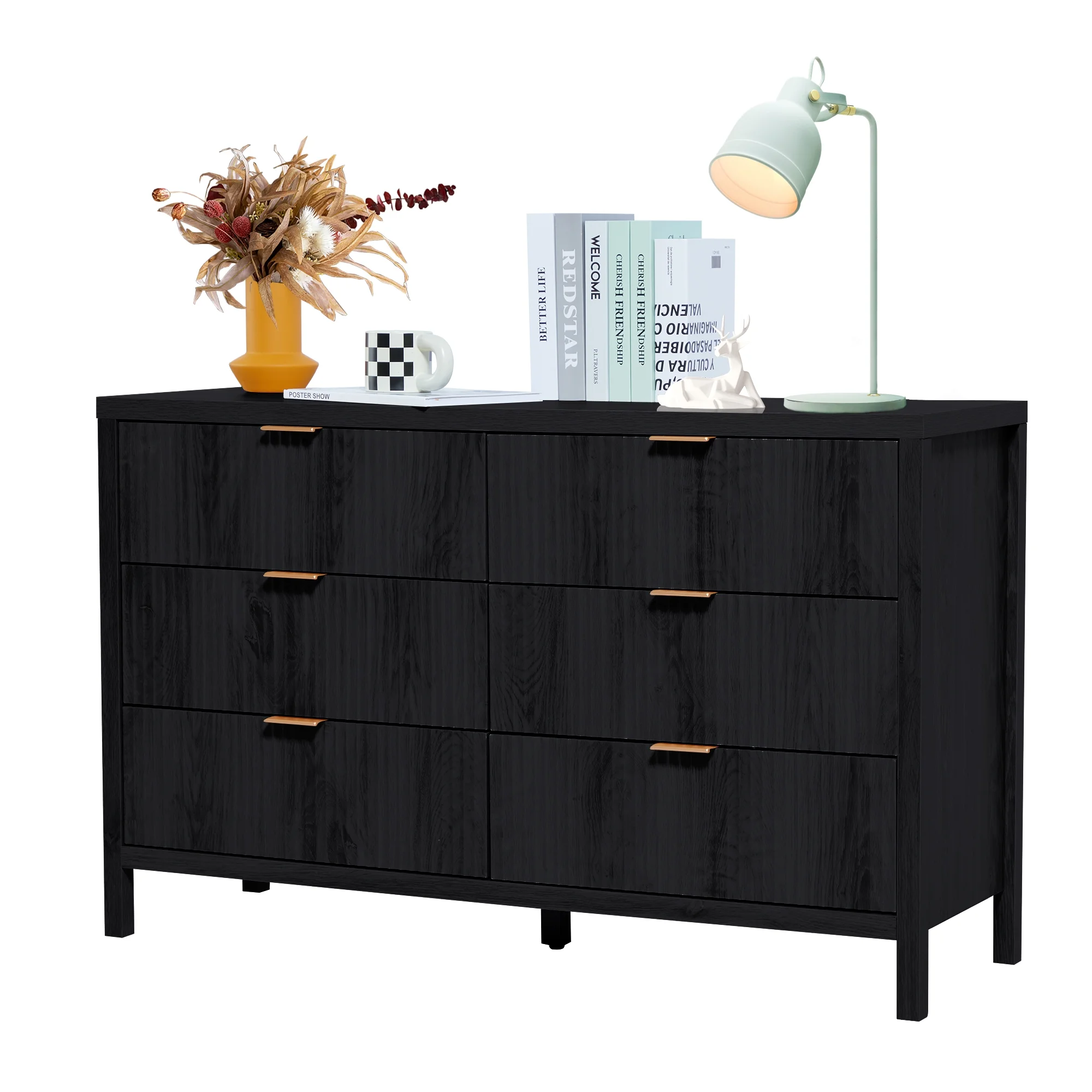 YOCWO Fluted Nightstand for Bedroom Set of 2 , Wood Bedside Table Set of 2 with Drawers, Black - Image 15