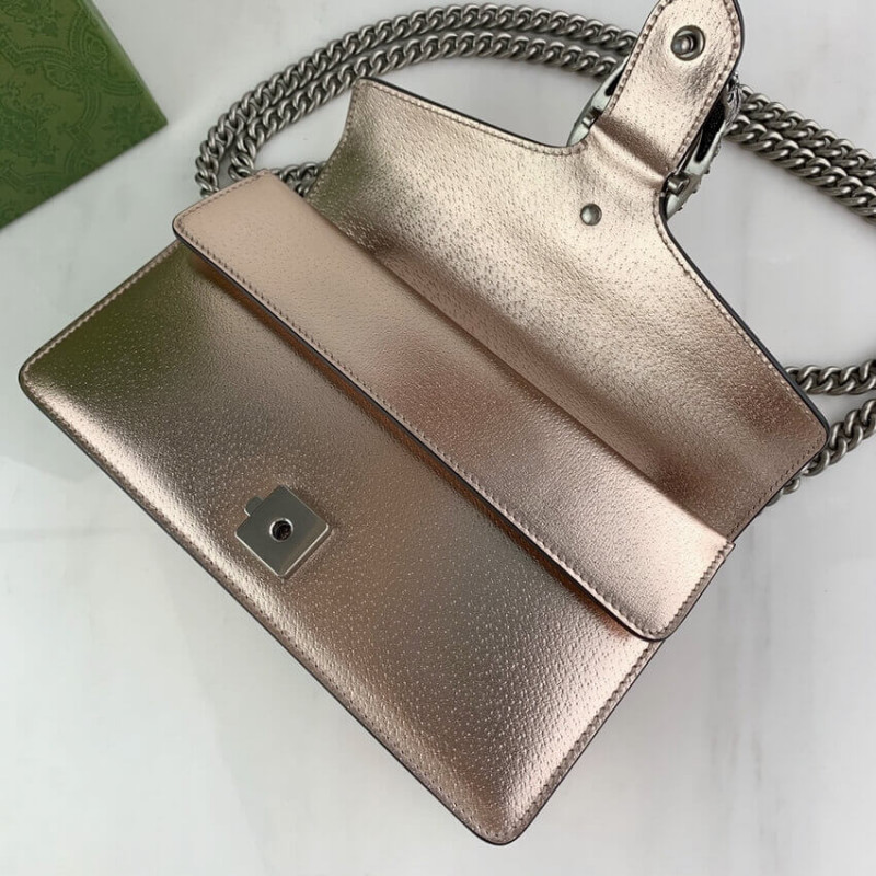 Replica Gucci Dionysus Small Shoulder Bag In Rose Gold Lame Leather 4996231:1High-quality replica