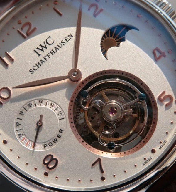 Replica IWC Portuguese Tourbillon Power Reserve Moonphase Gold Maker White Dial - Top club
