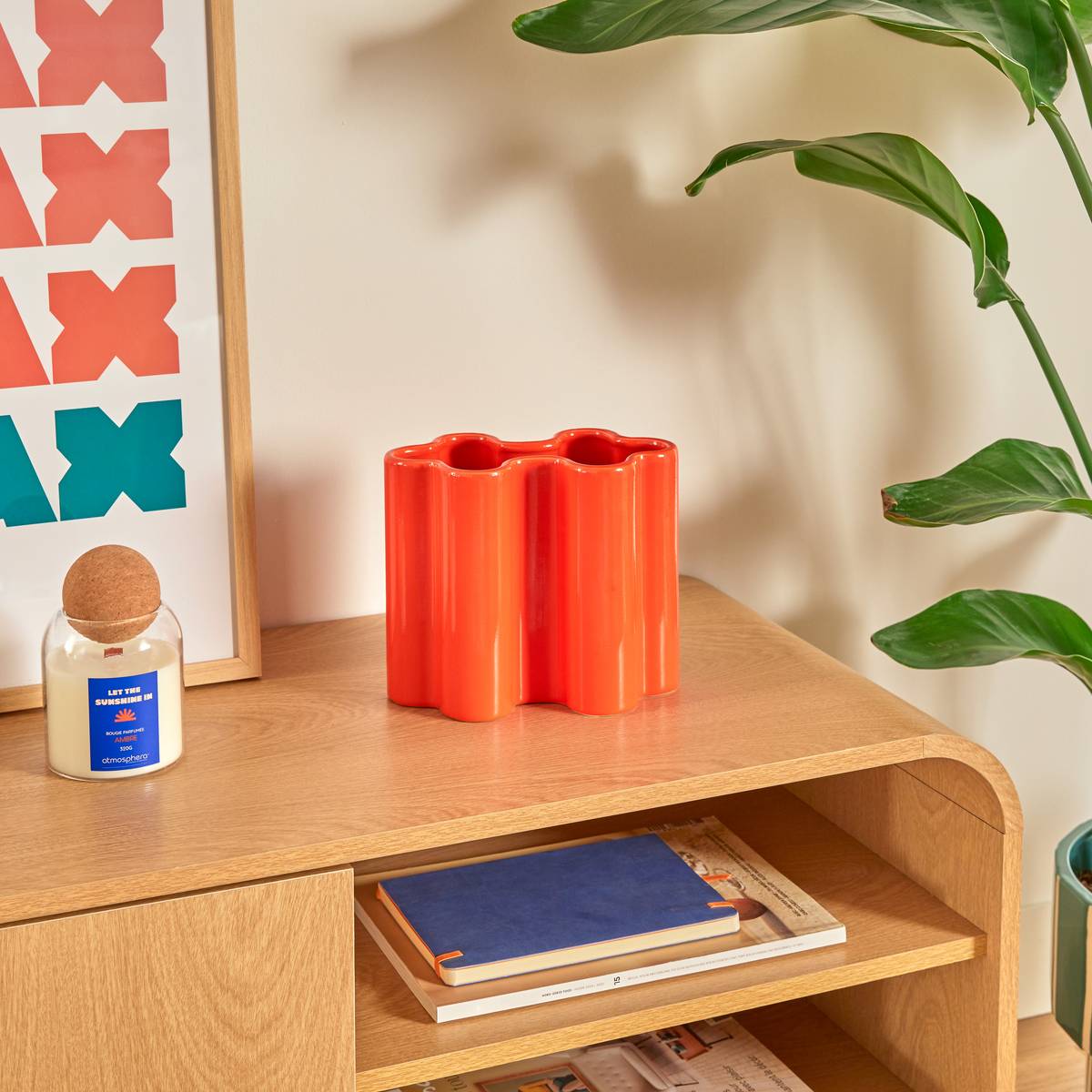 Vase "Flow" Orange, H.17,2 cm