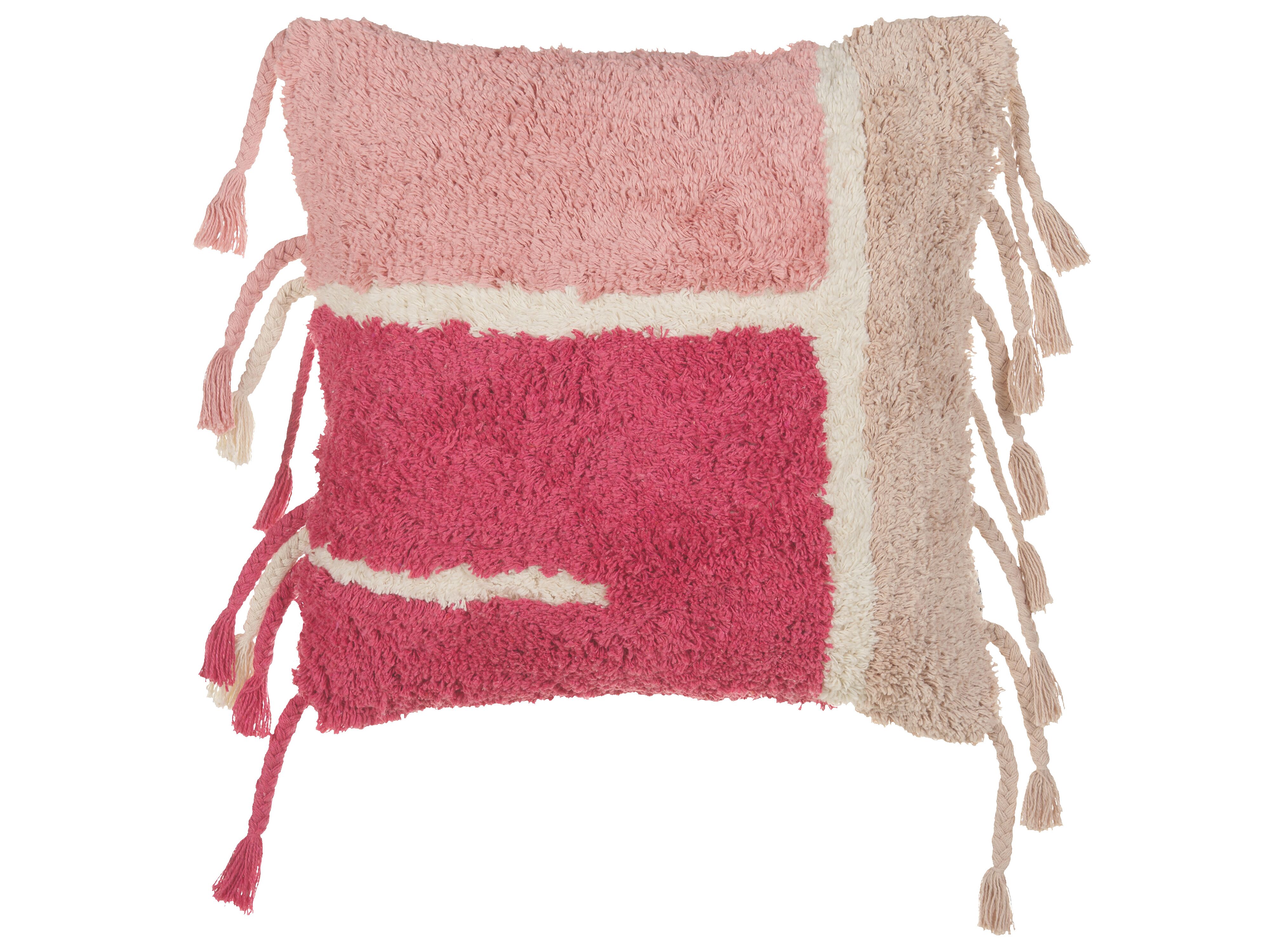 Throw Cushion BISTORTA Cotton 45 x 45 cm Pink Geometric Pattern