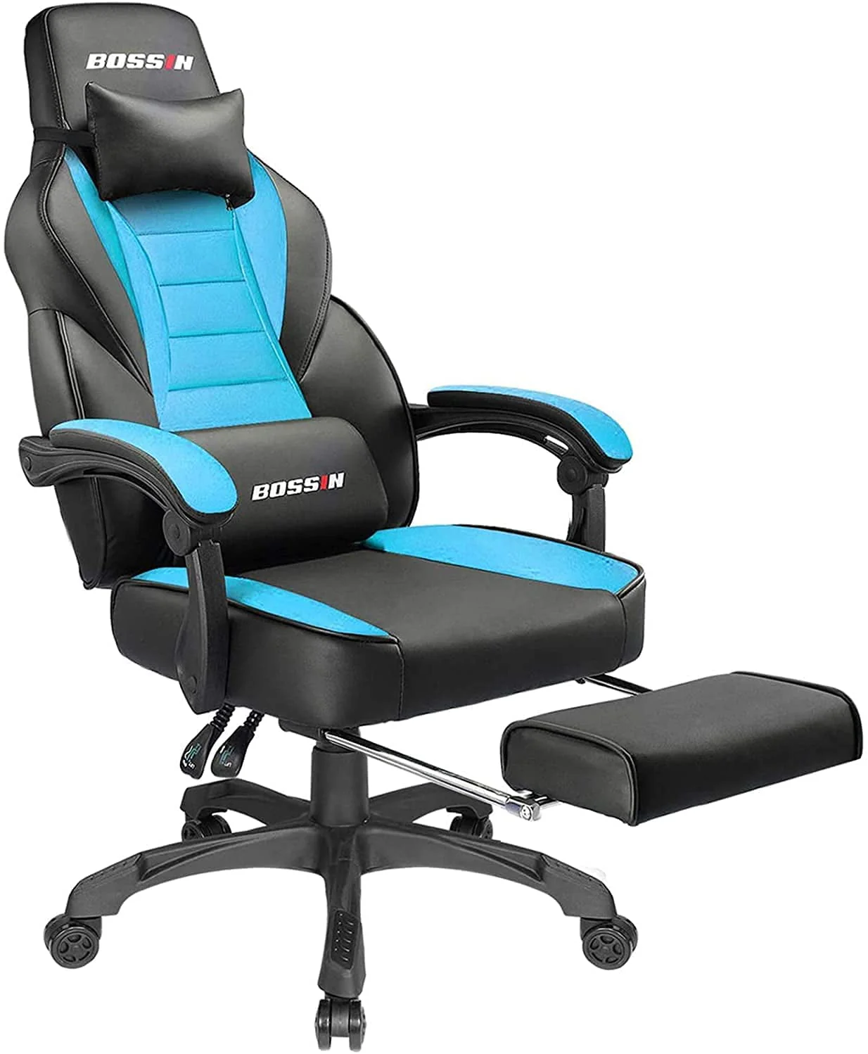 Bossin Gaming Chairs with Footrest,2022 Leather Game Chair for Adults,Big and Tall Gamer Chair with Headrest and Lumbar Support - Image 11