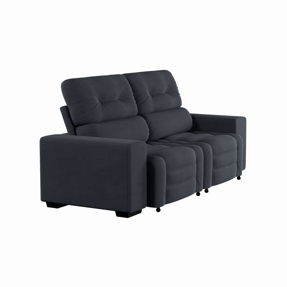 Sofá Retrátil e Reclinável 3 Lugares Bernadete Suede Grafite em Promoção | Ofertas na Americanas