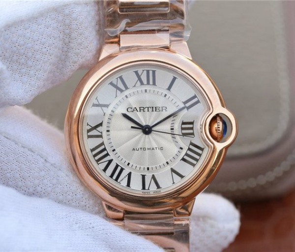 Replica Cartier Ballon Bleu 36mm RG White Textured Dial RG Bracelet - Top club