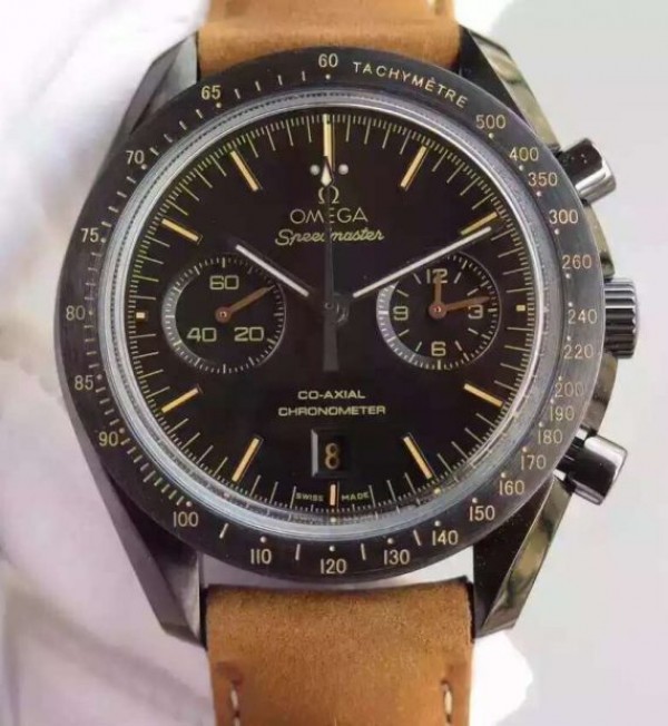 Replica Omega Speedmaster Moonwatch PVD Chrono Vintage Black Asso/Rubber Strap A9300 - Elite Watch Atelier