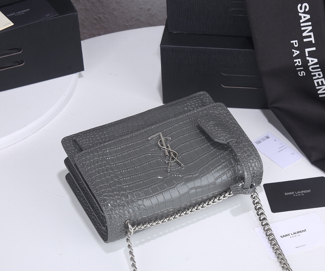 Replica Ysl Sunset Medium In Crocodile Embossed Shiny Leather 17371:1High-quality replica