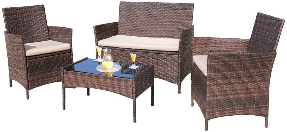 4-Piece Patio Rattan Wicker Furniture Set - T-LCRF834M18 - Image 19 4-Piece Patio Rattan Wicker Furniture Set - T-LCRF834M18 - Image 19