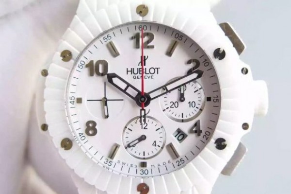 Replica Hublot Big Bang Caviar Chrono 44mm White Ceramic White Dial Rubber Strap A7750 - Top club