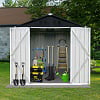 6' x 4' Outdoor Metal Storage Shed, Tools Storage Shed, Galvanized Steel Garden Shed with Lockable Doors, Outdoor Storage Shed for Backyard, Patio, Lawn, D8311 - Image 4