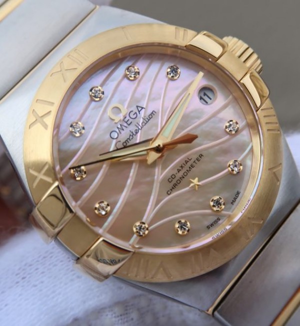 Replica Omega V6 Constellation 27mm YG Dial Diamonds Markers SS/YG Bracelet A8520 - Top club