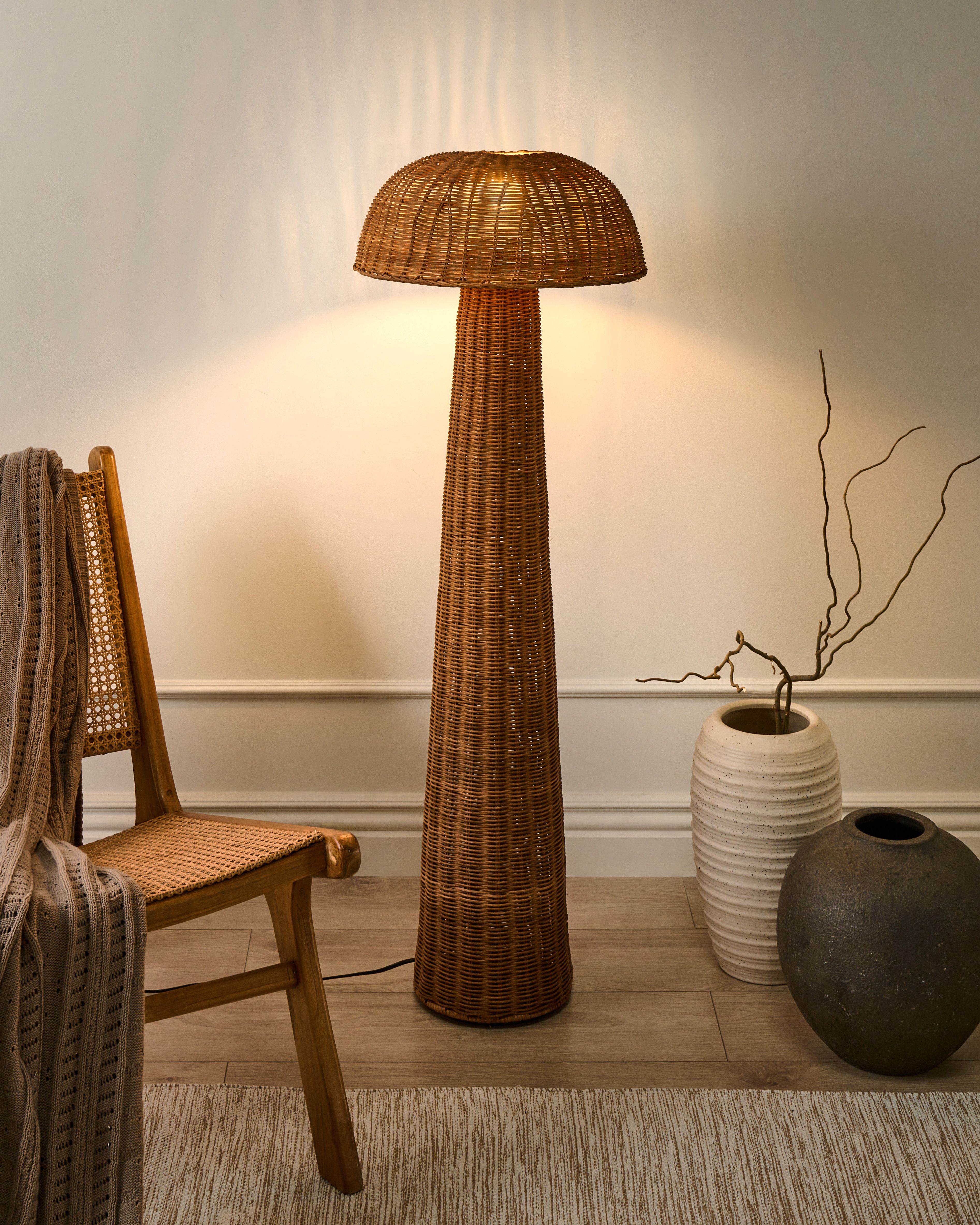 Floor Lamp ALERO Rattan Natural