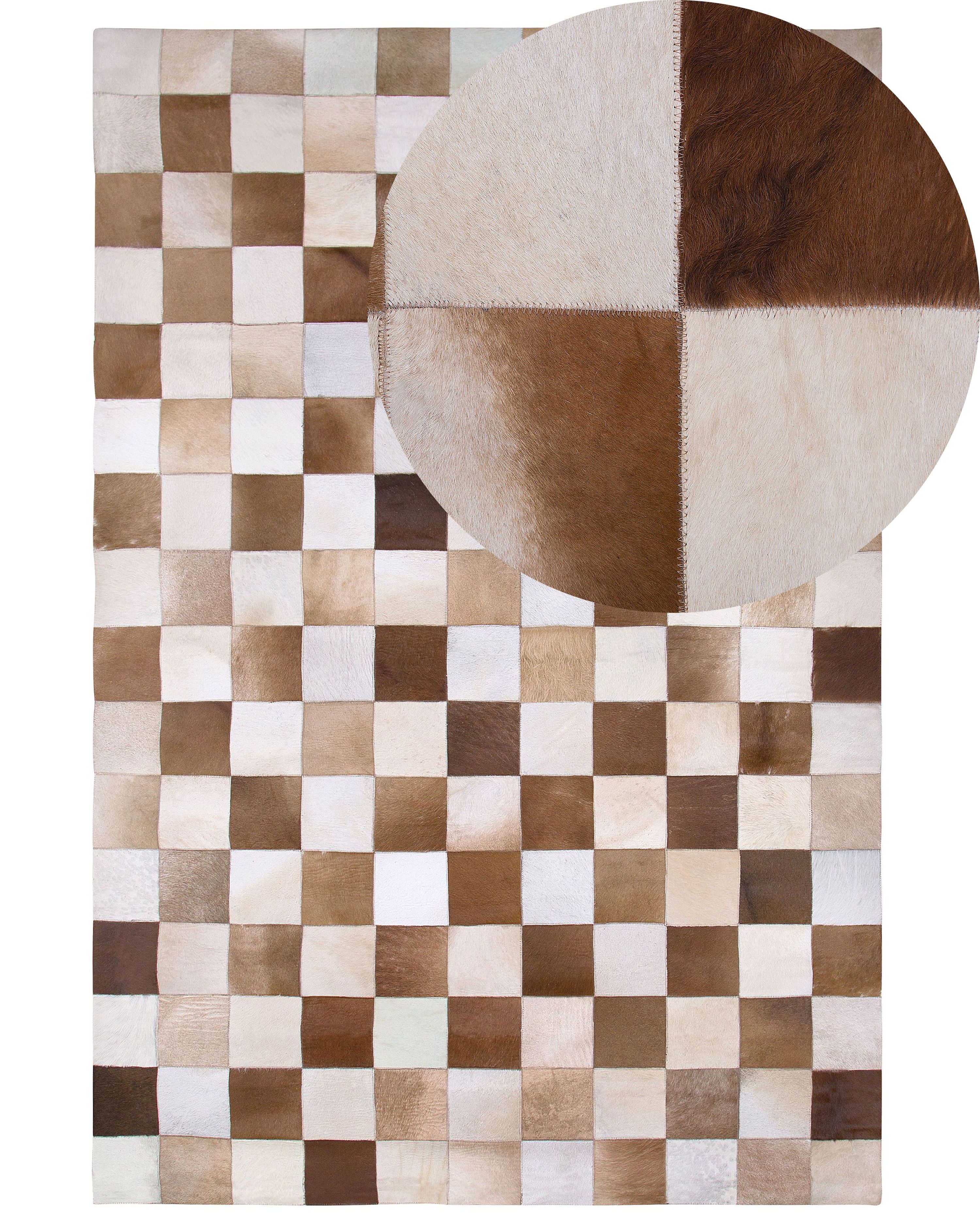 Rug SOLMAZ Beige 140 x 200 cm Leather