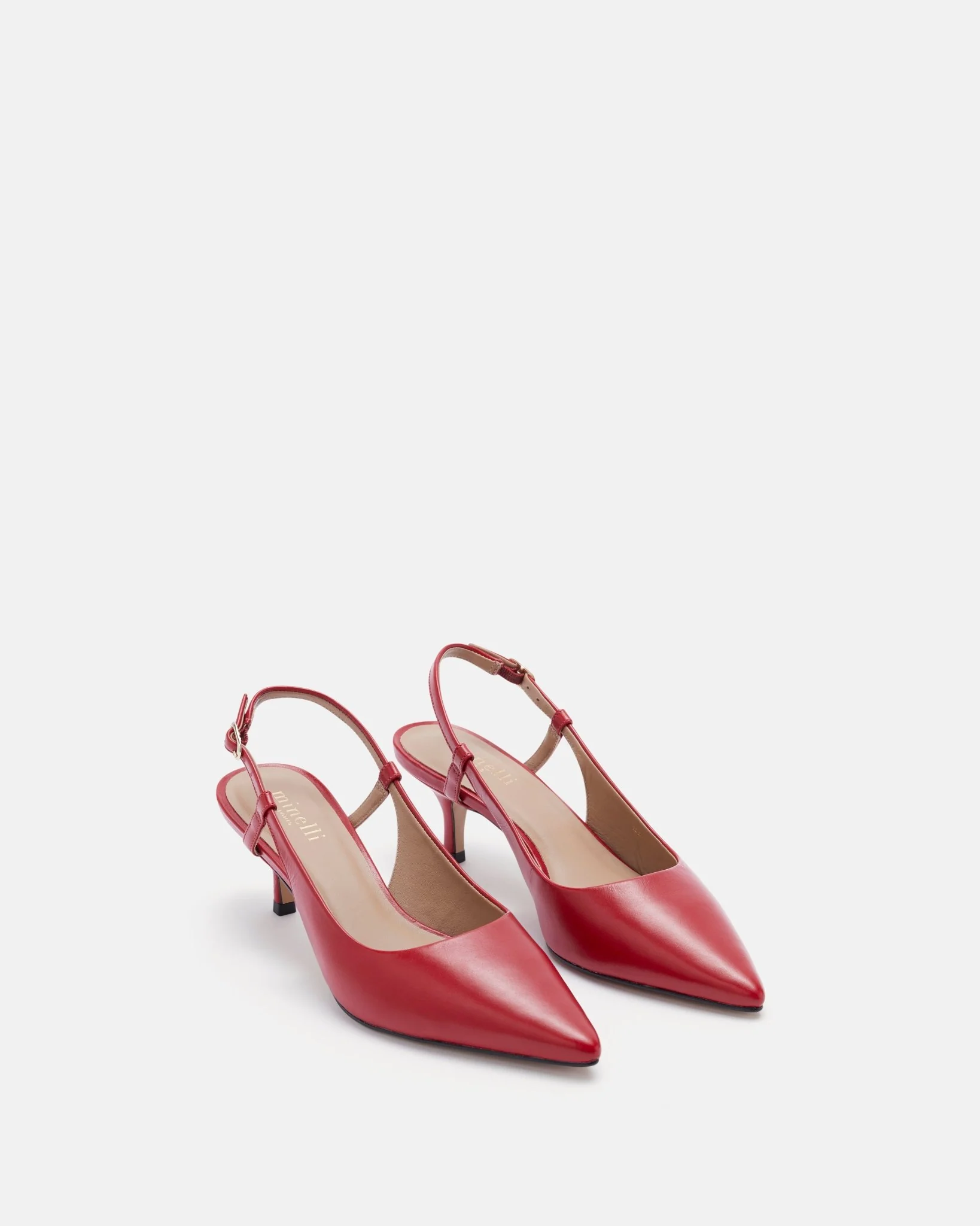 ESCARPINS KARANA ROUGE - En cuir à bouts pointus rouge