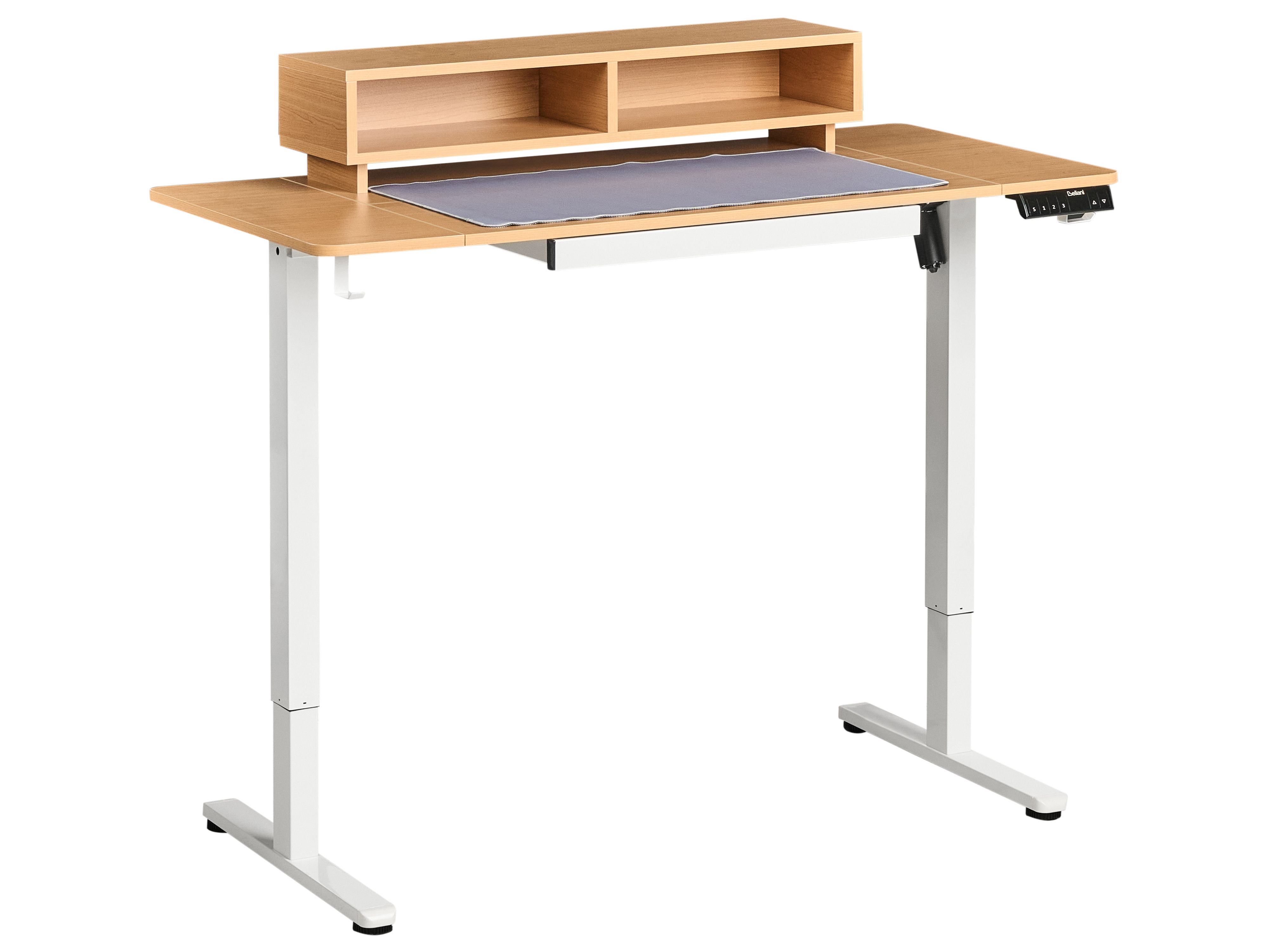 Electric Adjustable Standing Desk LUCAMA Light Brown/ White 120 cm 60 cm with USB Port