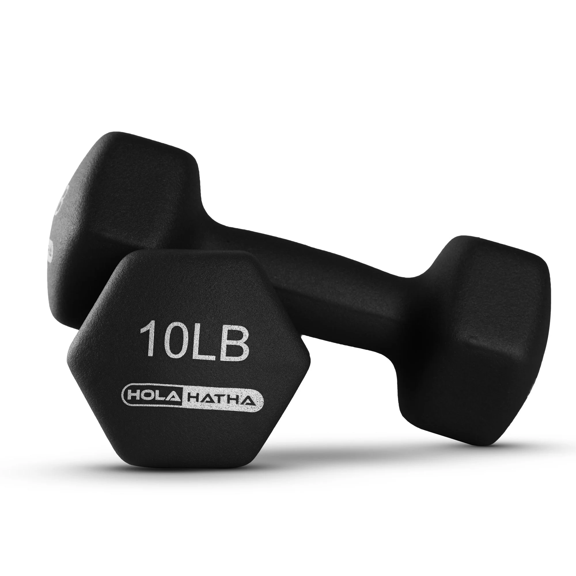 HolaHatha Neoprene Dumbbell Weight Set with Rack (Black), 112.5 lb - Image 11