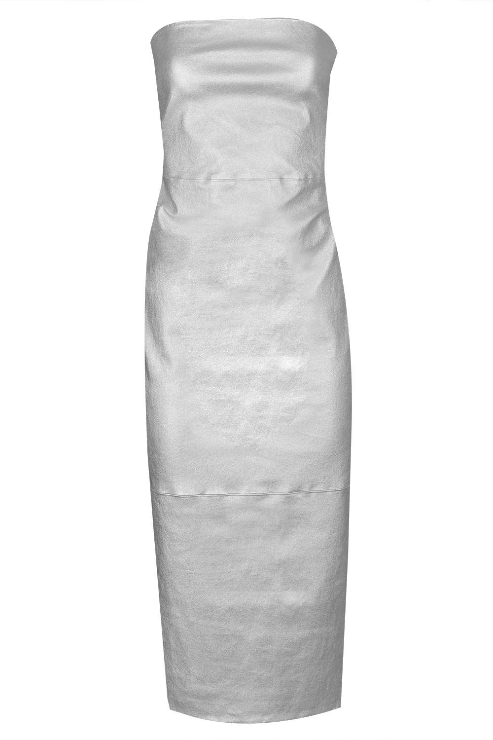 Tube Dress - Metallic Silver Tube Dress - Metallic Silver