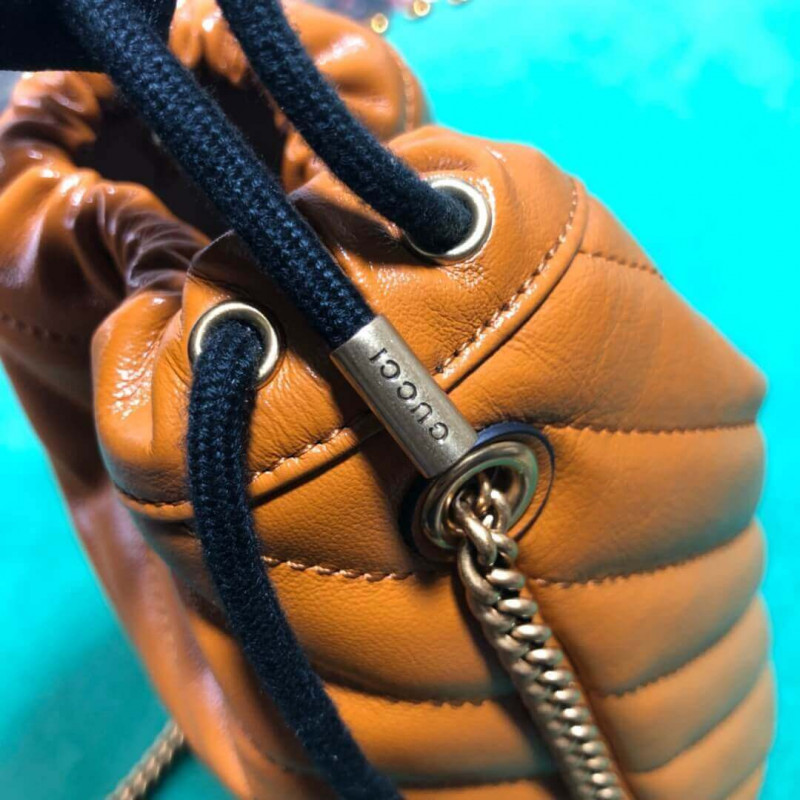 Replica Gucci Gg Marmont Mini Bucket Bag 575163 Cognac1:1High-quality replica