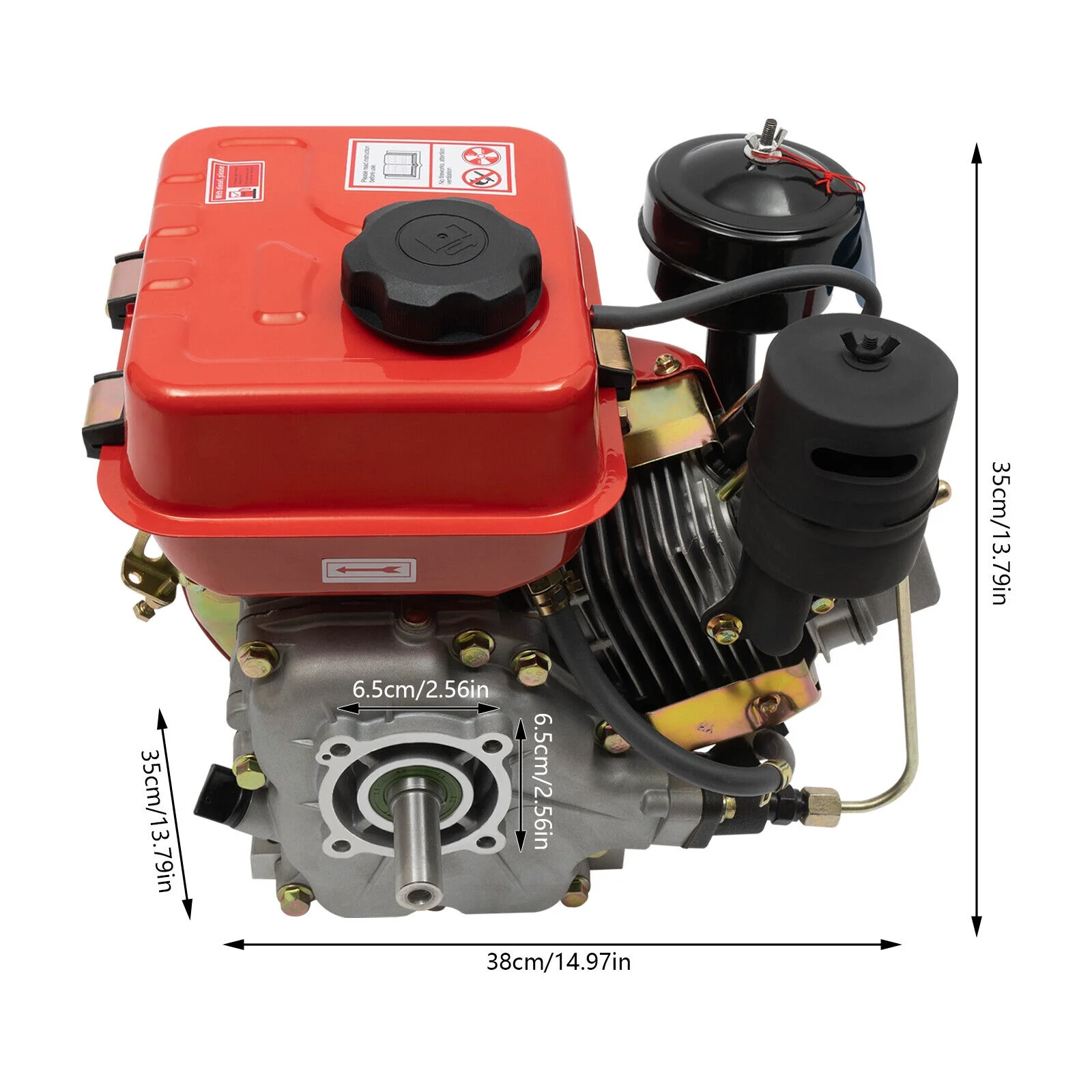 4-stroke 3-horsepower single-cylinder diesel engine, Recoil Start System Diesel Motor for Go Cart, Mini Bike, Chipper, Log Splitter, Lawn Mower, Cement Mixer (Red)
