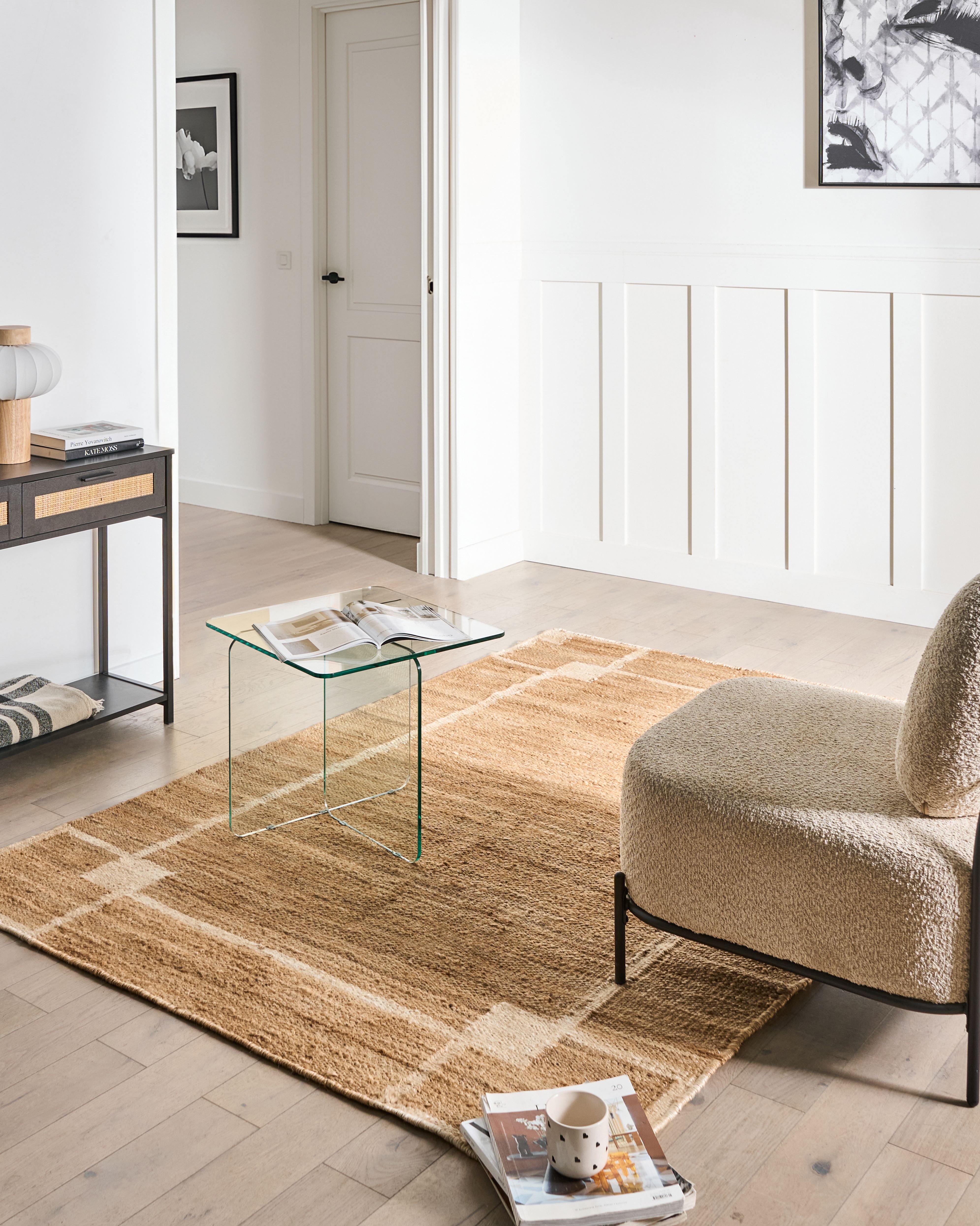 Rug GONDIA Light Beige 160 x 230 cm Jute