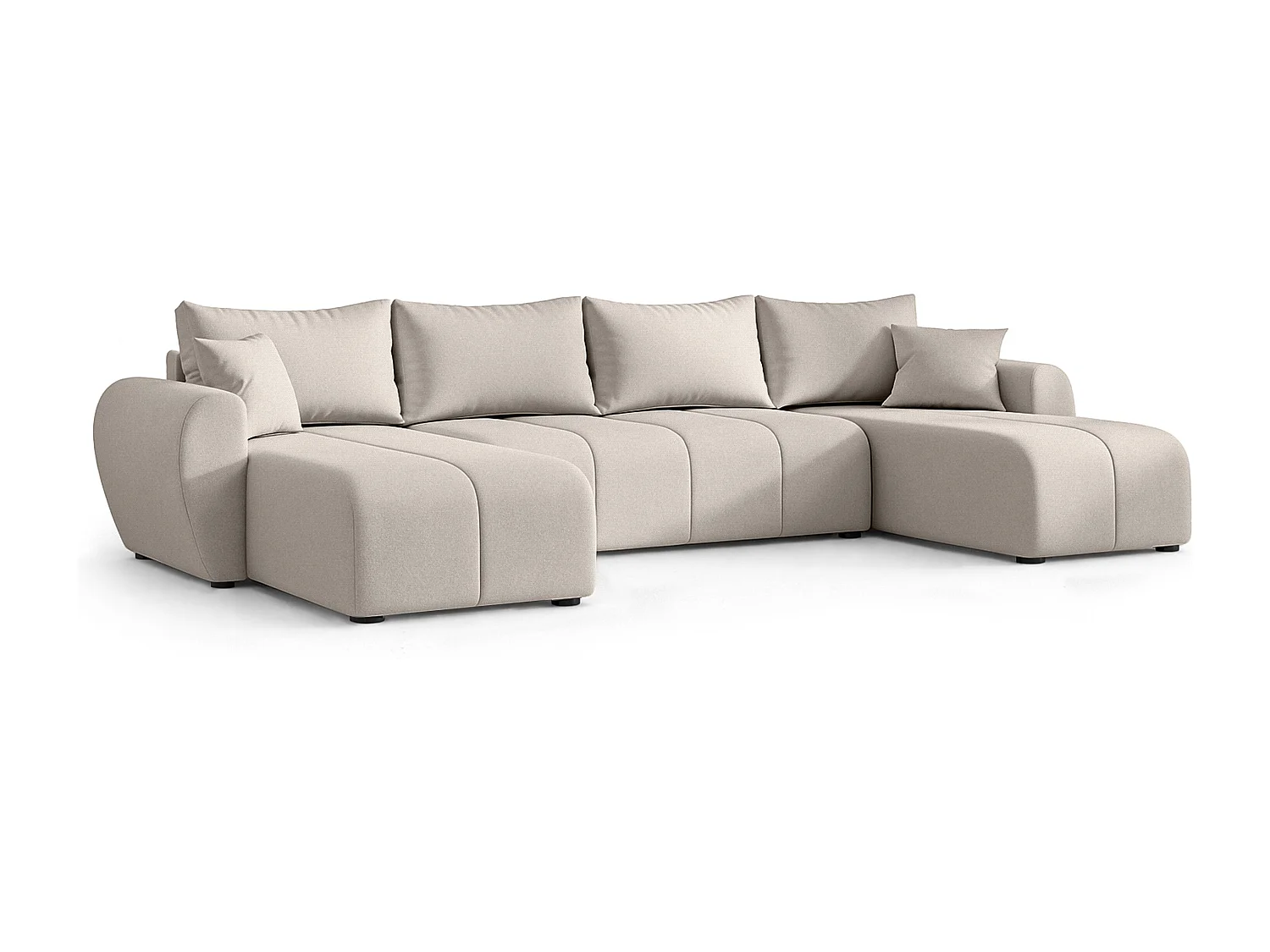 AX LIVING Canapé panoramique en U Malatya beige convertible 311 cm