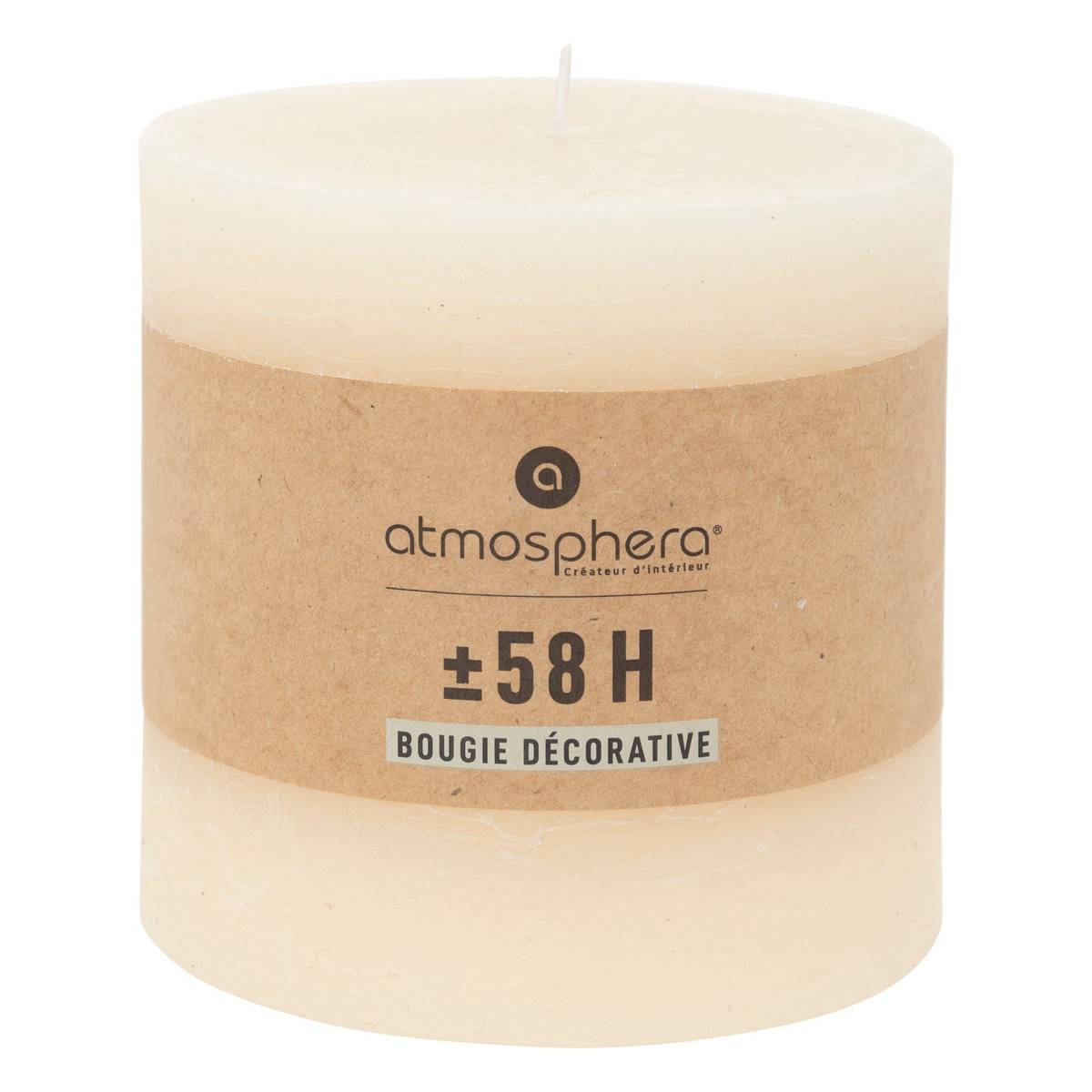 Round candle "Olia" Ivory white, 663g