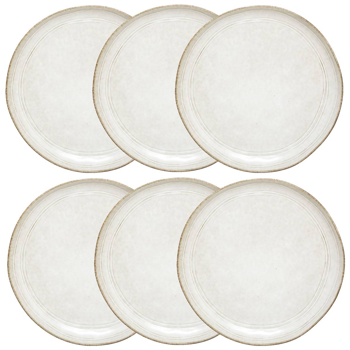 Set of 6 dessert plates "Flower" D.21.1 cm, Grey