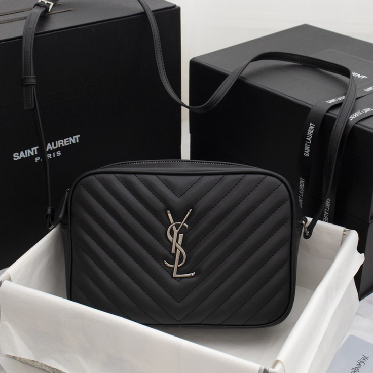 Replica Ysl Lou Camera Bag In Quilted Leather- Black/Silver1:1High-quality replica