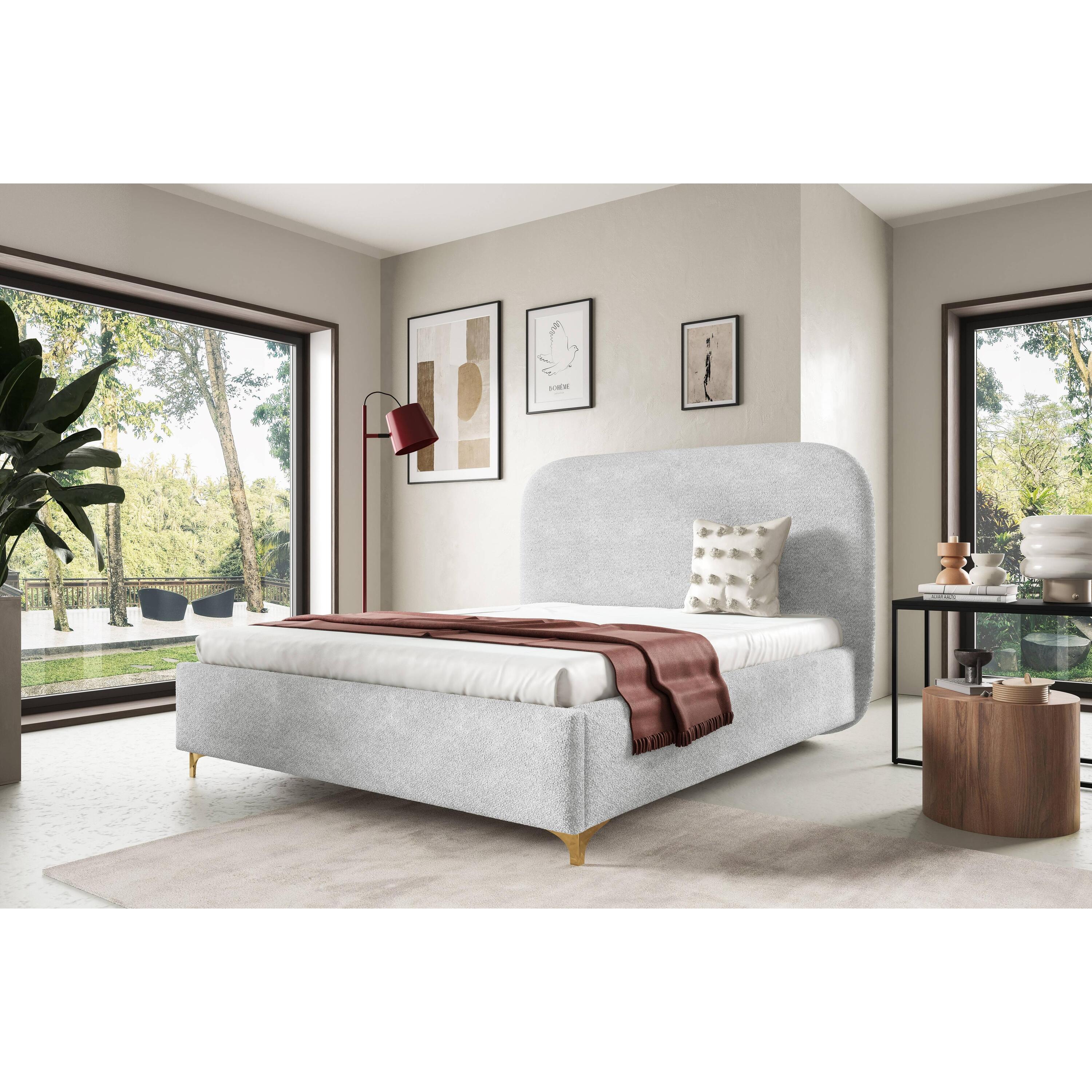 Blokker Aura Bedframe - 200 x 200 cm - Lichtgrijs