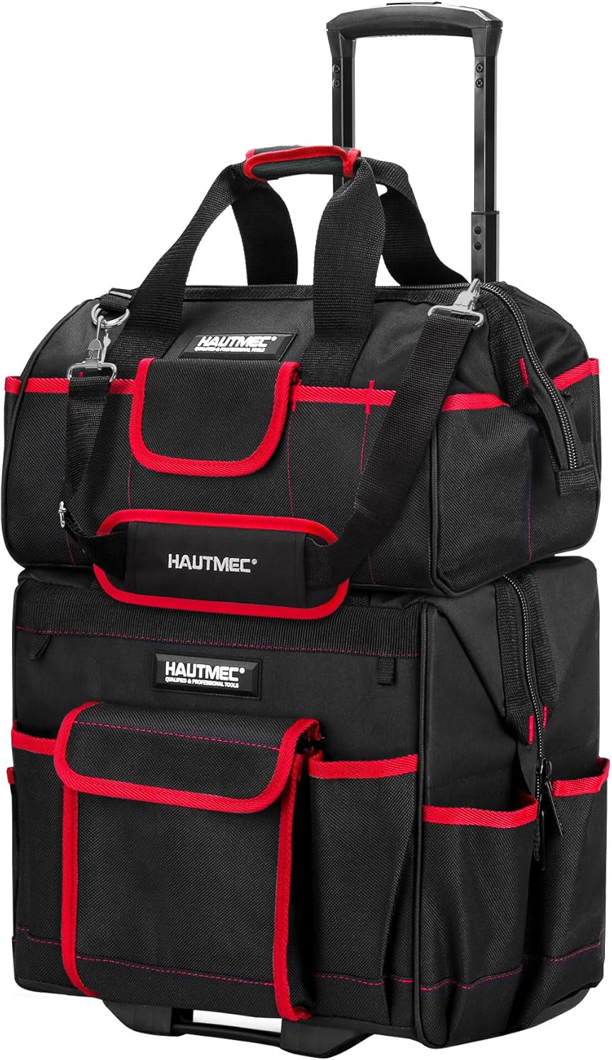 HAUTMEC 2-Piece Rolling Tool Bag Set, 15