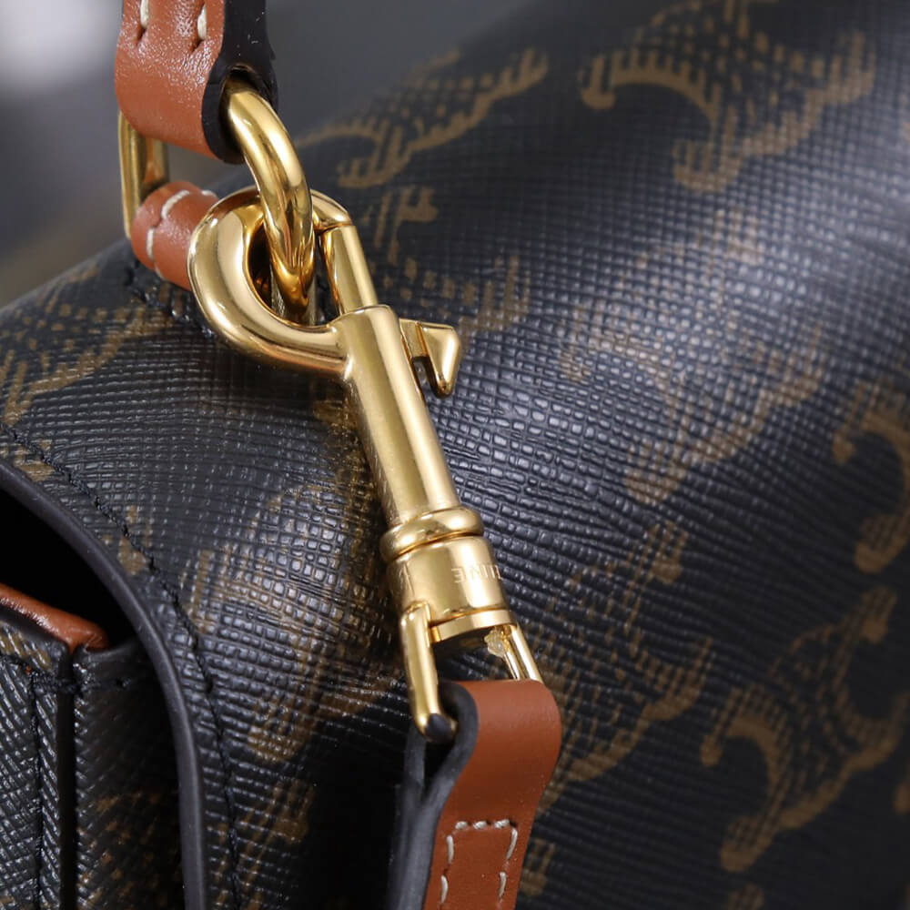 TEEN CELINE LOLA in Triomphe Canvas and Calfskin(HIGH-END GRADE)1:1High-quality replica
