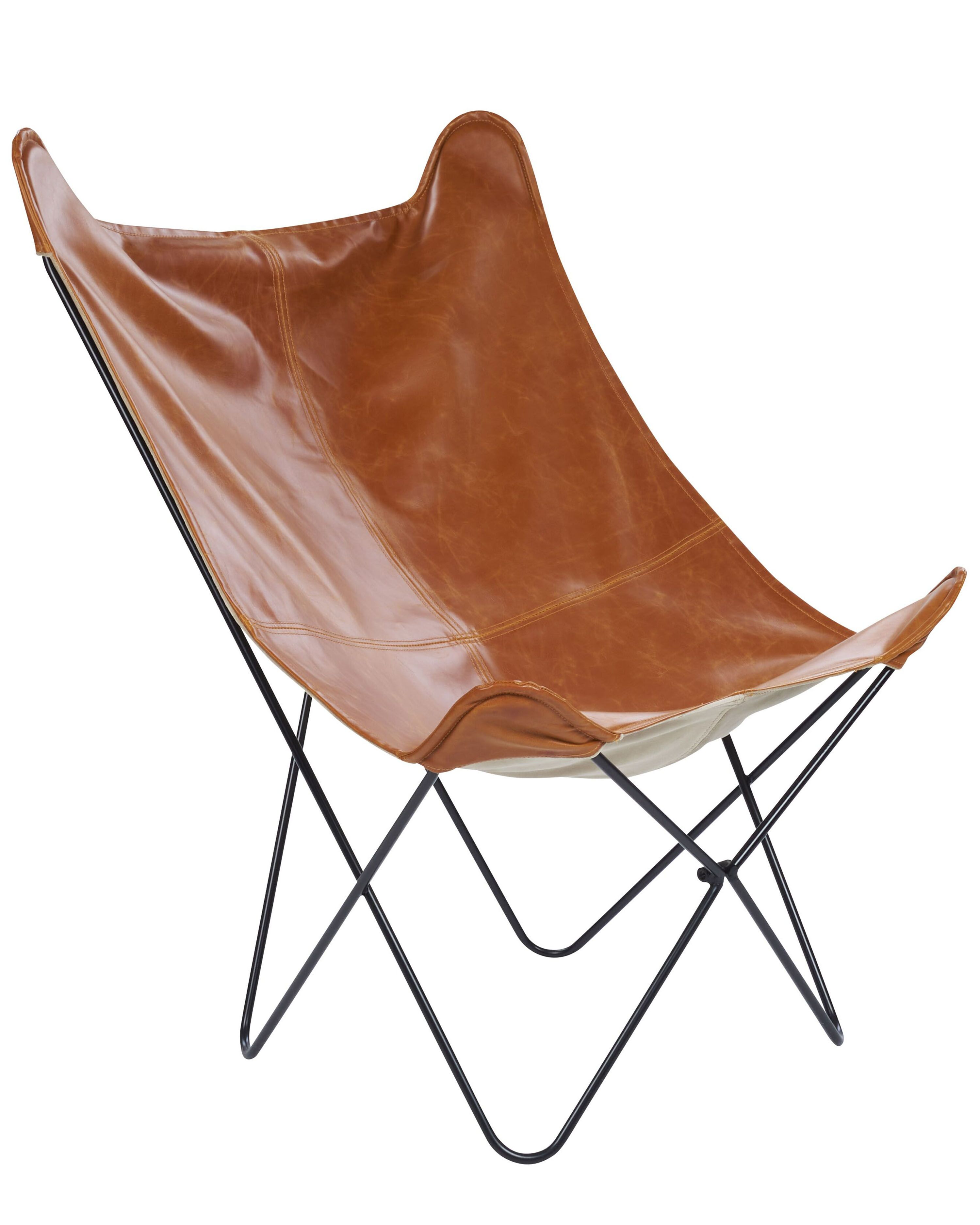 Armchair NYBRO Faux Leather Golden Brown