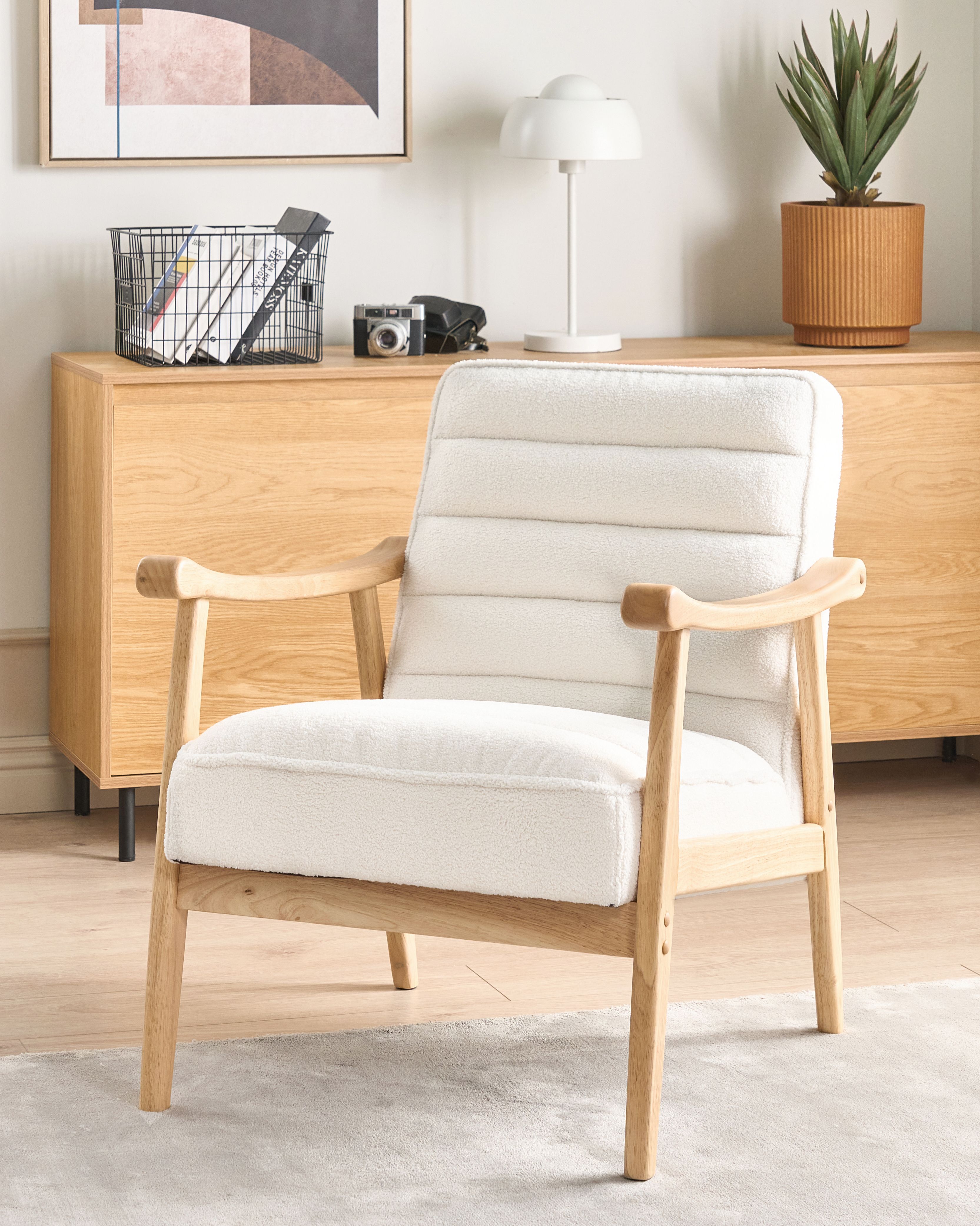 Armchair LEKNES Boucle Off-White