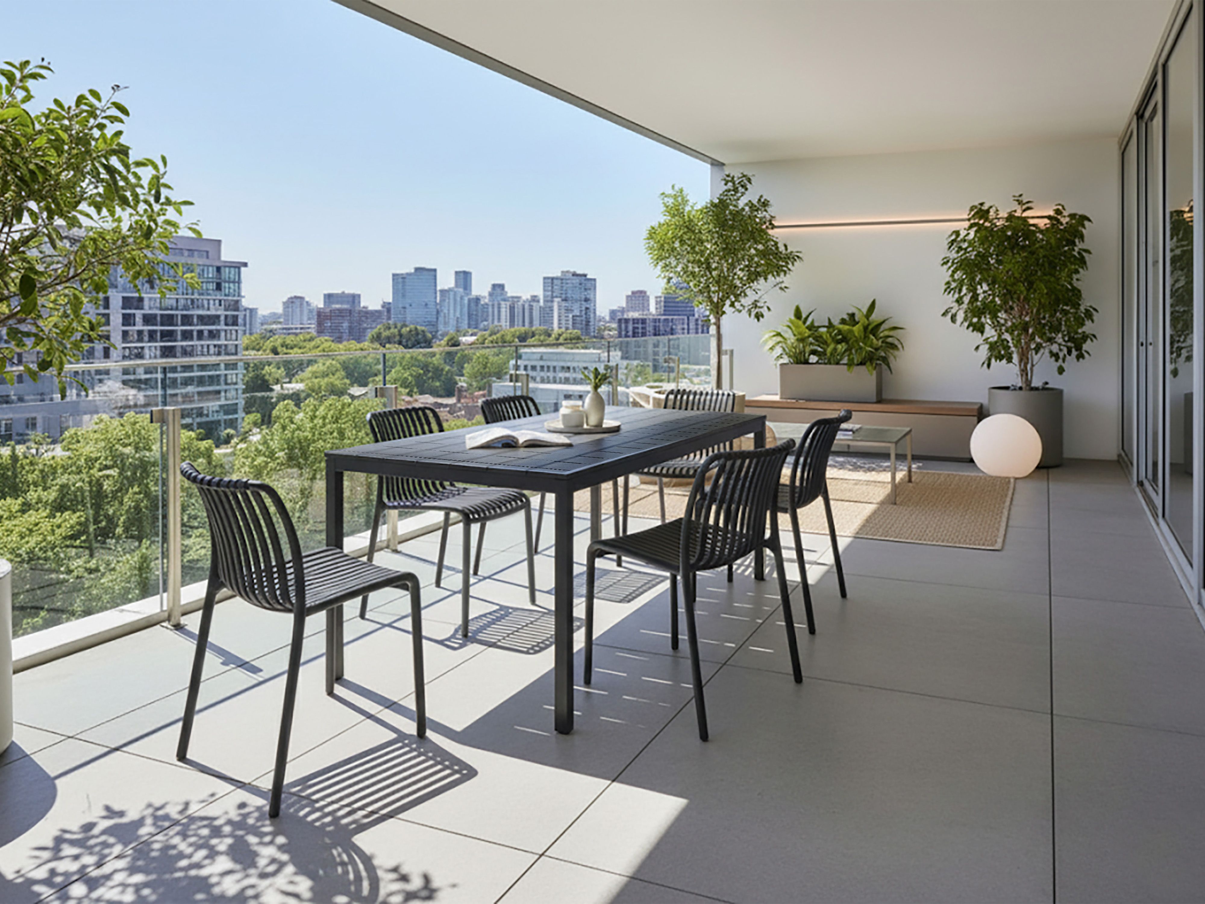 Garden Dining Table BARTICA 154 cm 84 cm Black