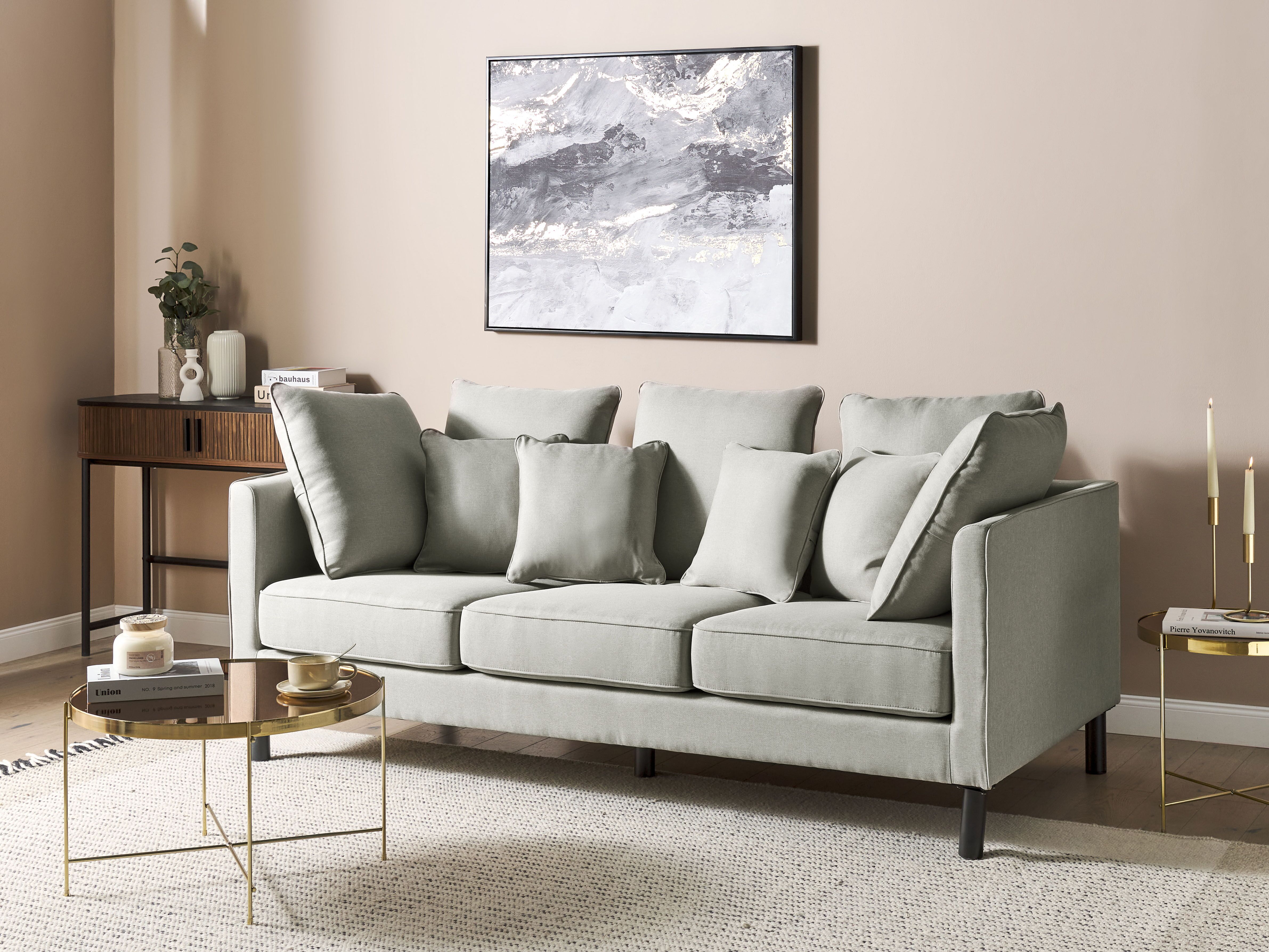 Sofa 3 Seater FENSTAD Fabric Light Grey