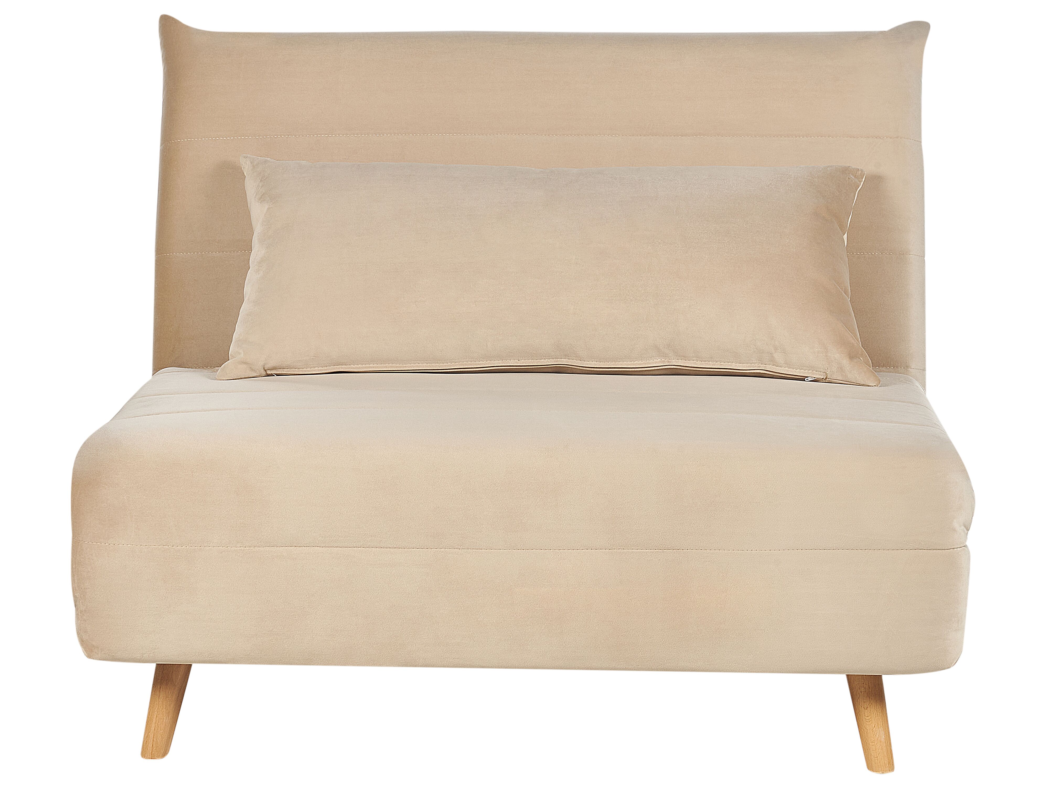 Single Sofa Bed SETTEN Velvet Sand Beige