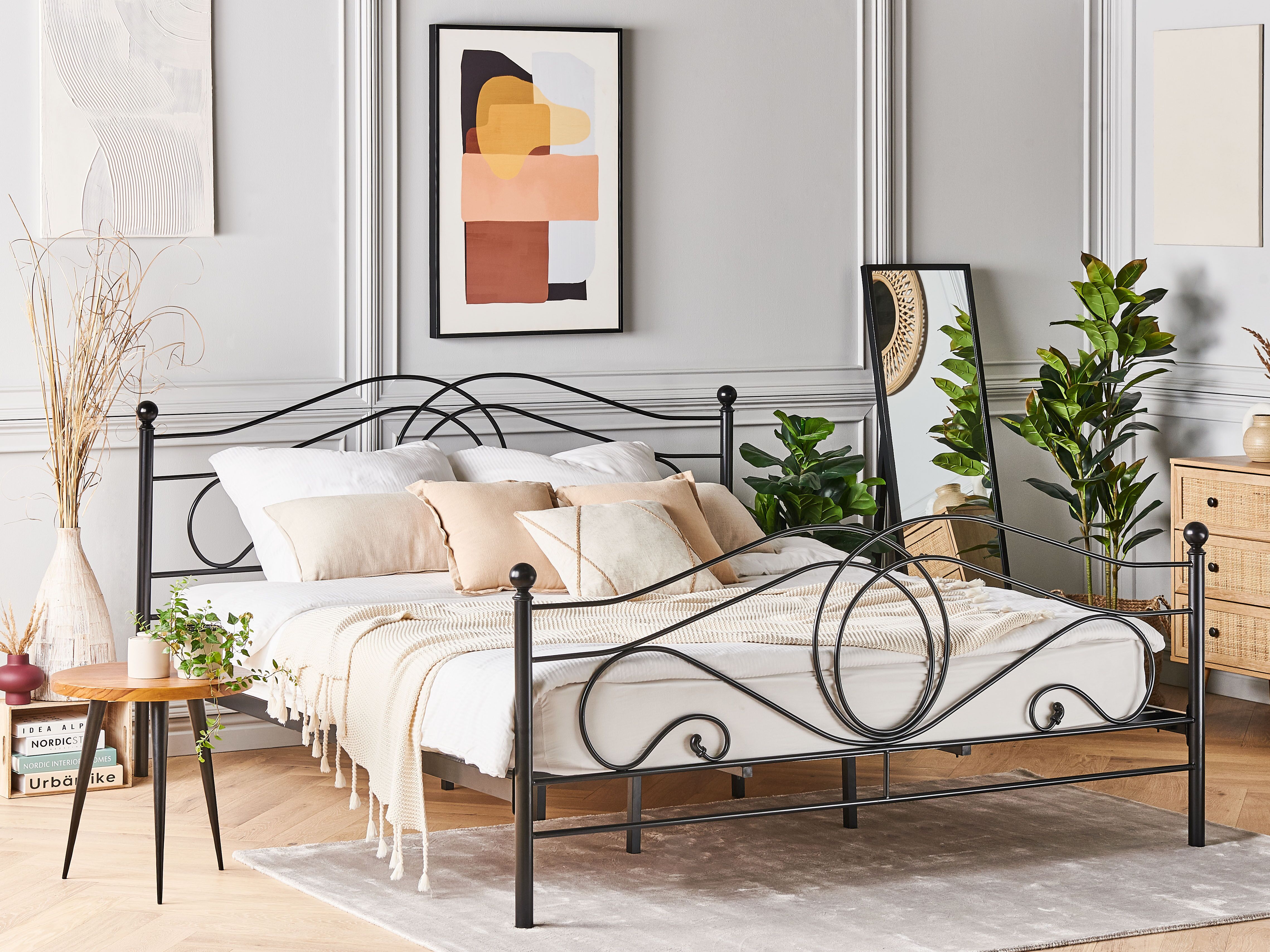 Bed Metal LYRA 180 x 200 cm (EU Super King) Black