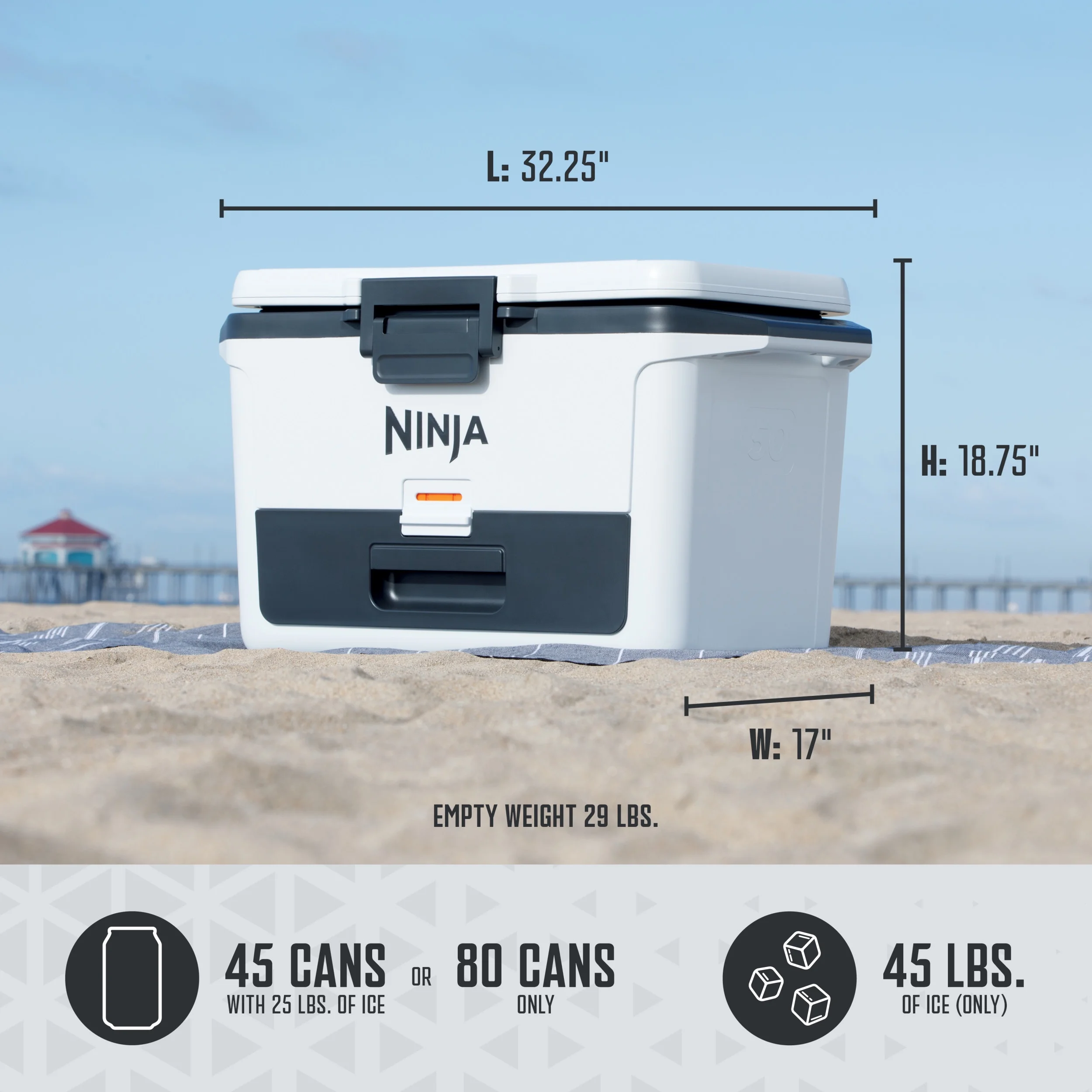 Ninja FrostVault 50qt Hard Cooler with Dry Zone, Gray, FB151GY - Image 22
