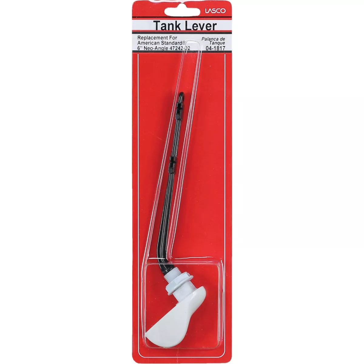 Lasco 45 Degree White Tank Lever with Plastic Arm For American Standard