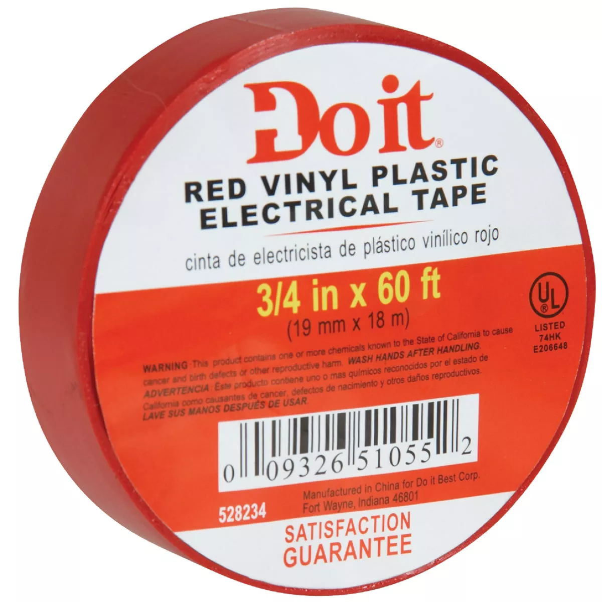 Do it General Purpose 3/4 In. x 60 Ft. Red Electrical Tape