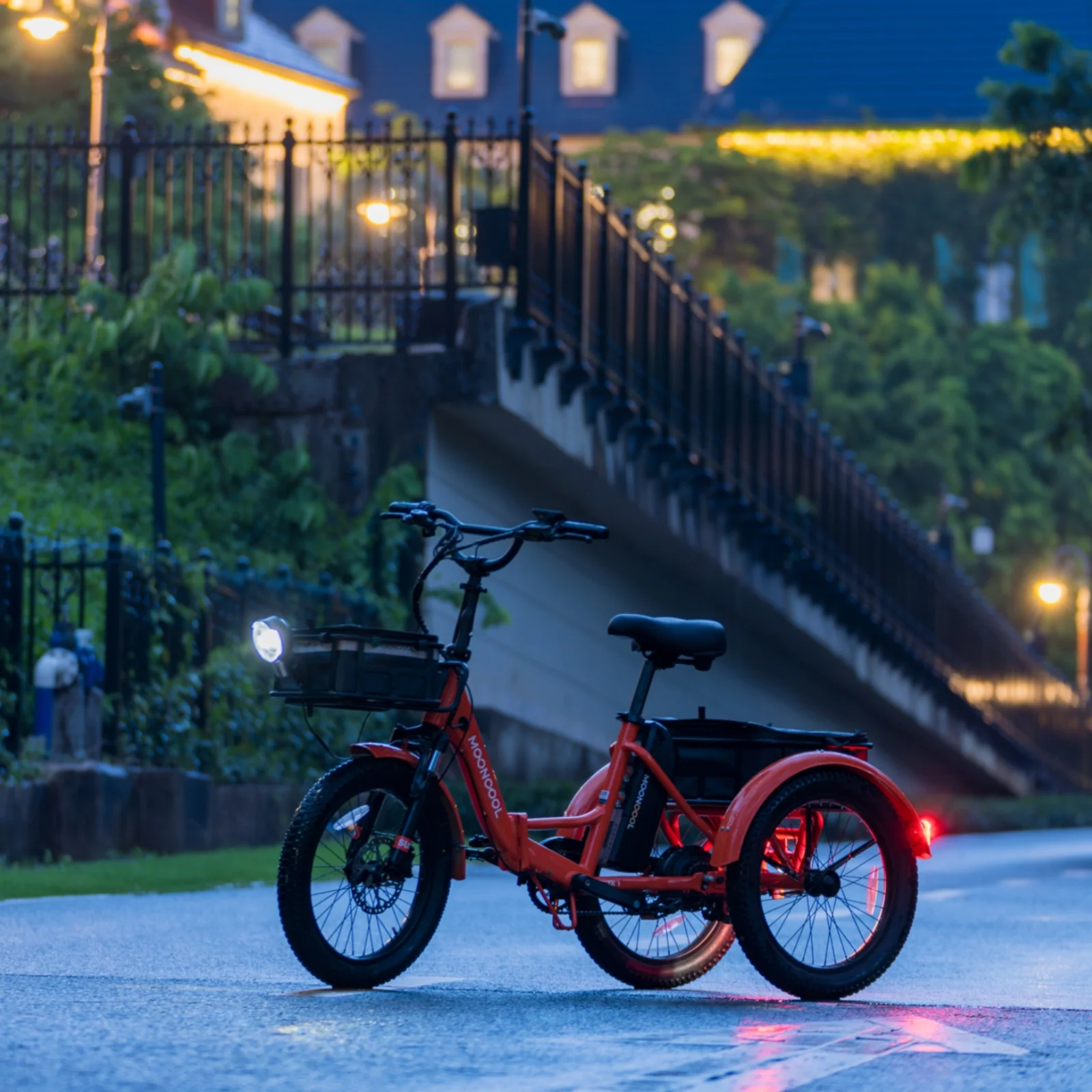 MOONCOOL TK1 Folding Electric Tricycle for Adults,48V 14.5Ah Removable battery, 500W(Peak 1000w)Motor, 20" Fat Tire Step-Thru 3Wheel Electric Bicycle w/Front&Rear Baskets, Certified to UL 2849 by SGS - Image 14