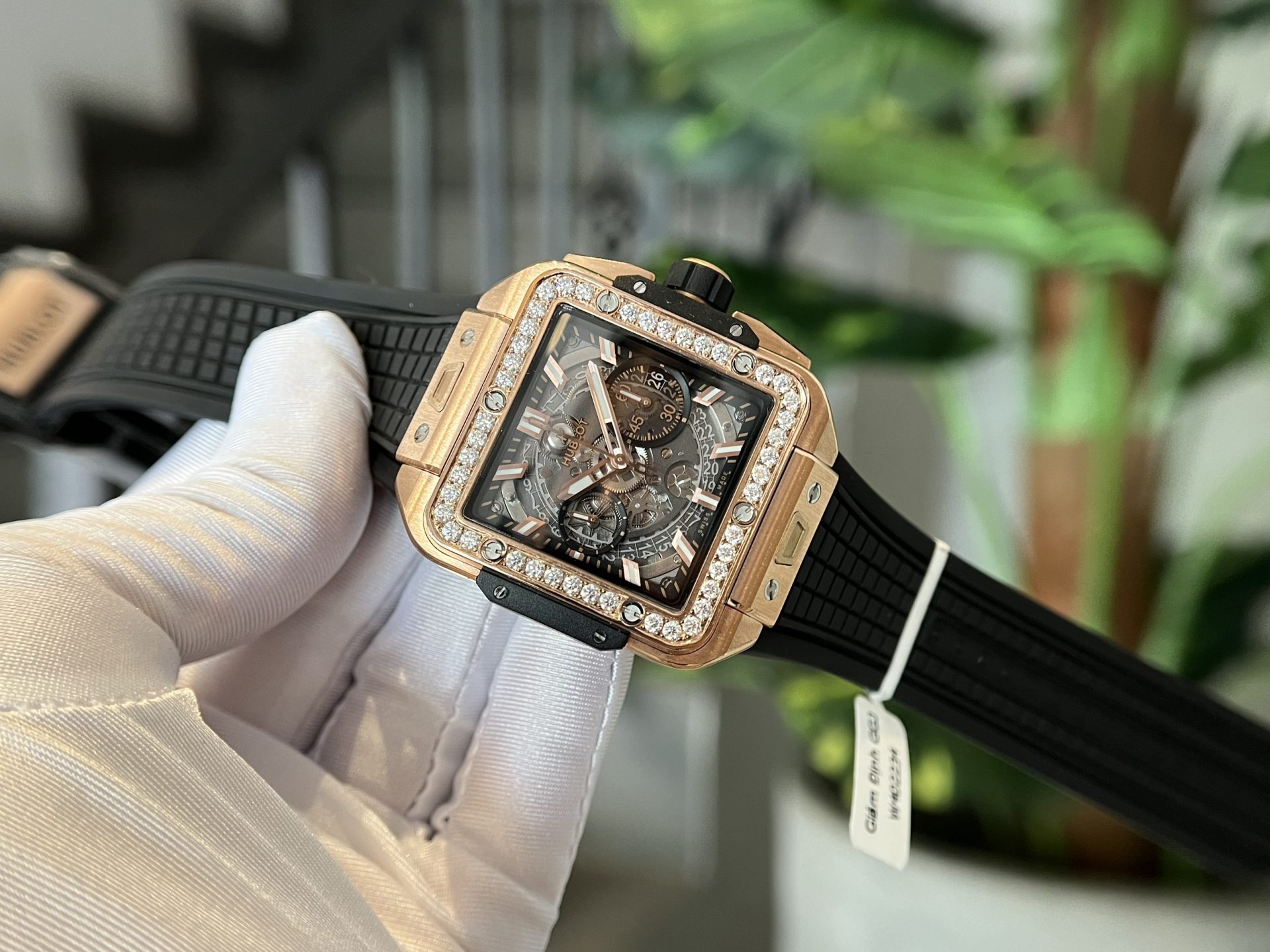 Hublot Best Replica Watch Square Bang King Gold Custom Moissanite Diamonds BBF 42mm - Top club