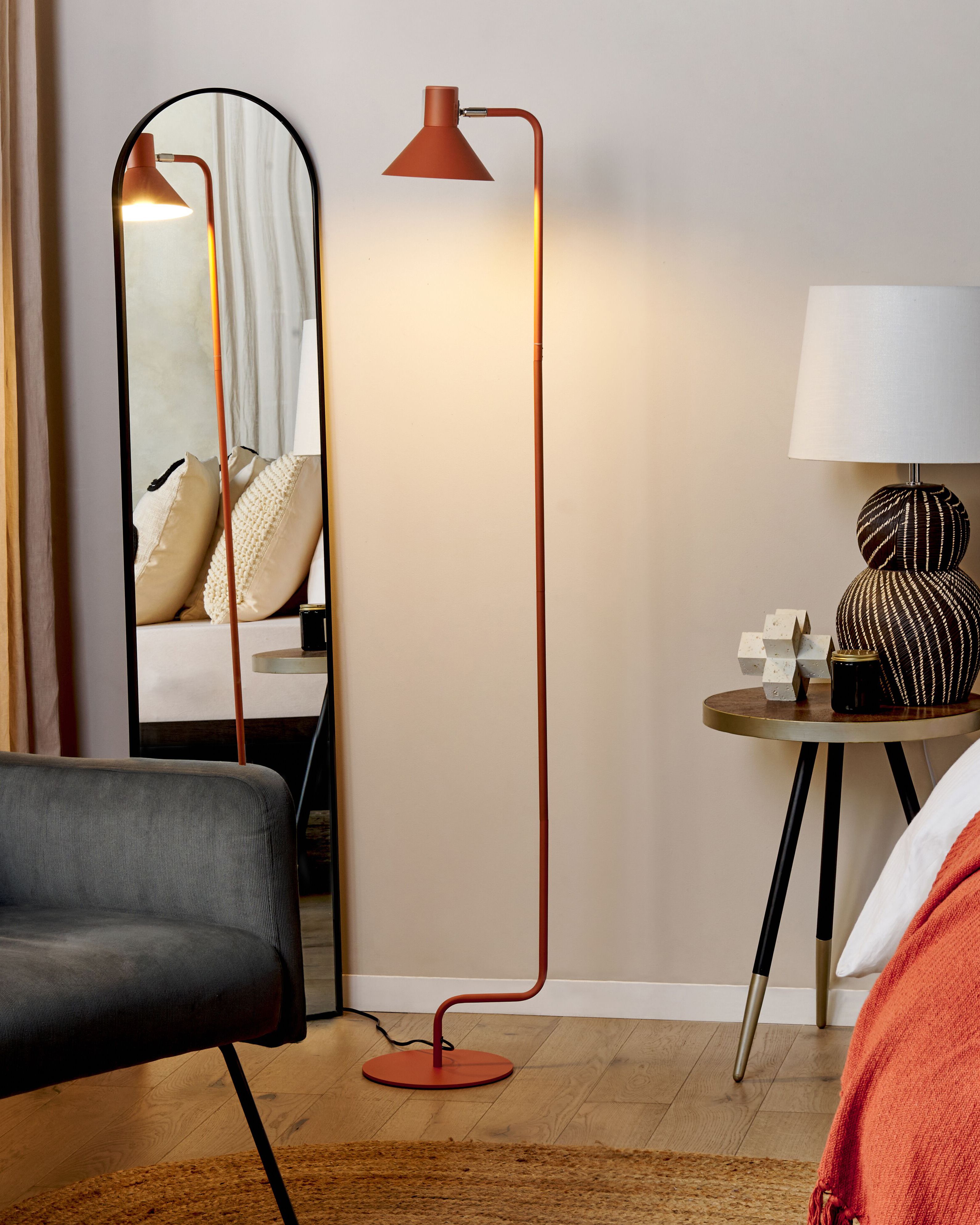 Floor Lamp RIMAVA Adjustable Metal Orange