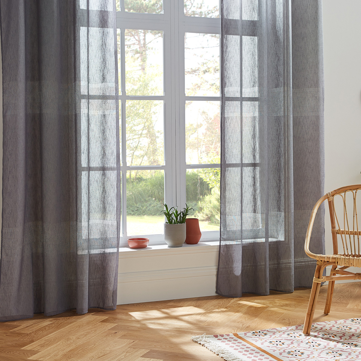 Sheer Curtain "Sab" Grey, 140x240 cm
