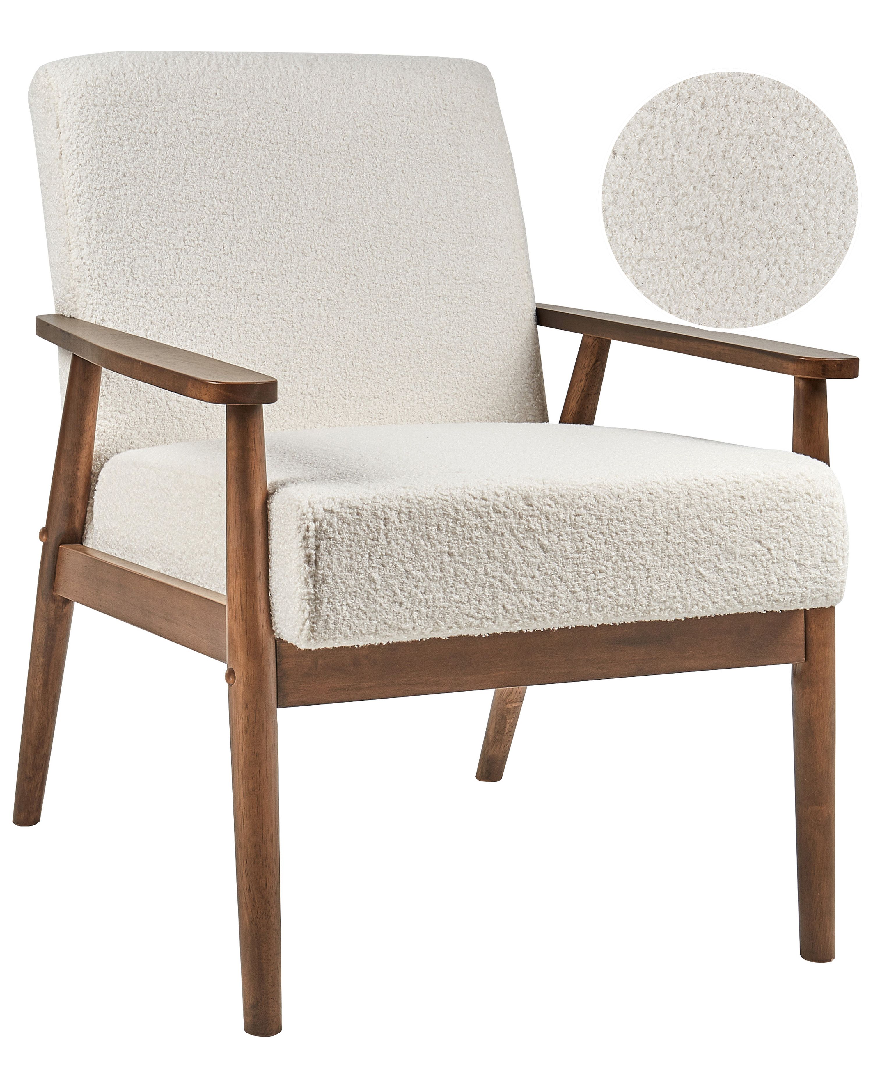 Armchair ESRUM Boucle Dark Brown/ White