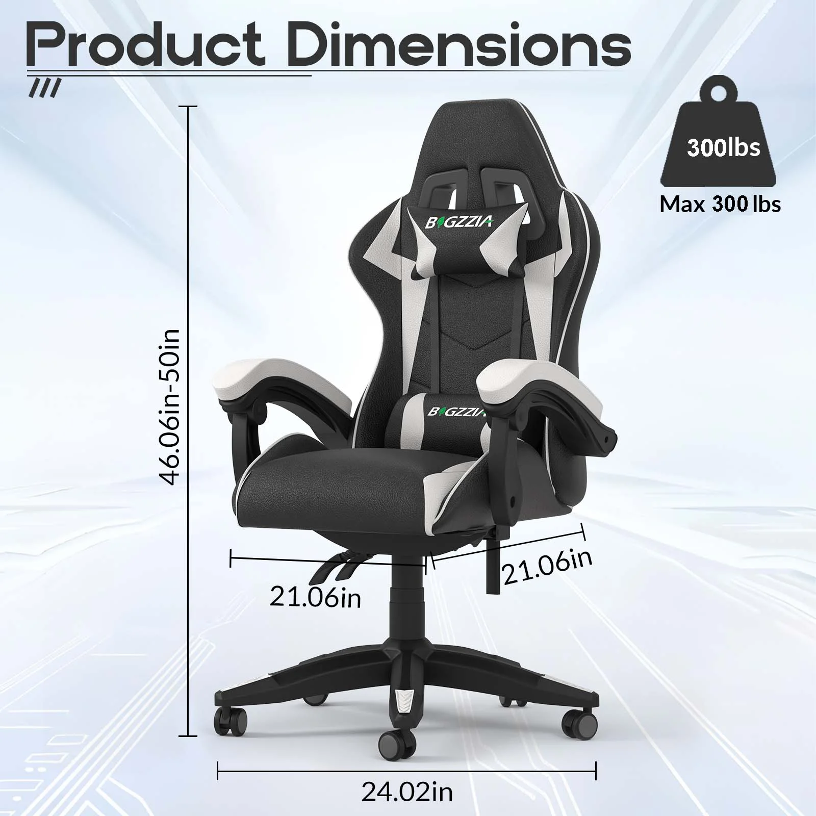 Bigzzia Gaming Chair with Footrest, Gaming Chair for Adult with Headrest and Lumbar Support,Red - Image 33